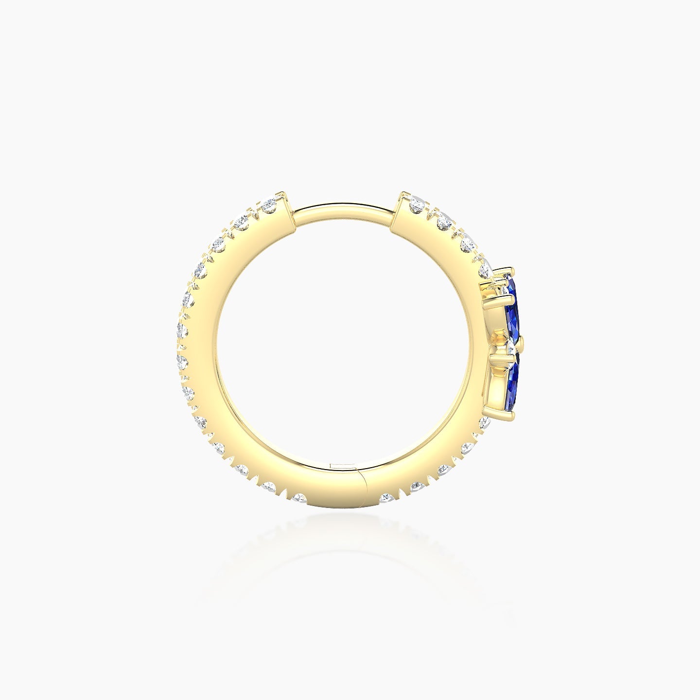 Aurore | 18k Yellow Gold 9.5 mm Flower Sapphire & Diamond Hoop Piercing