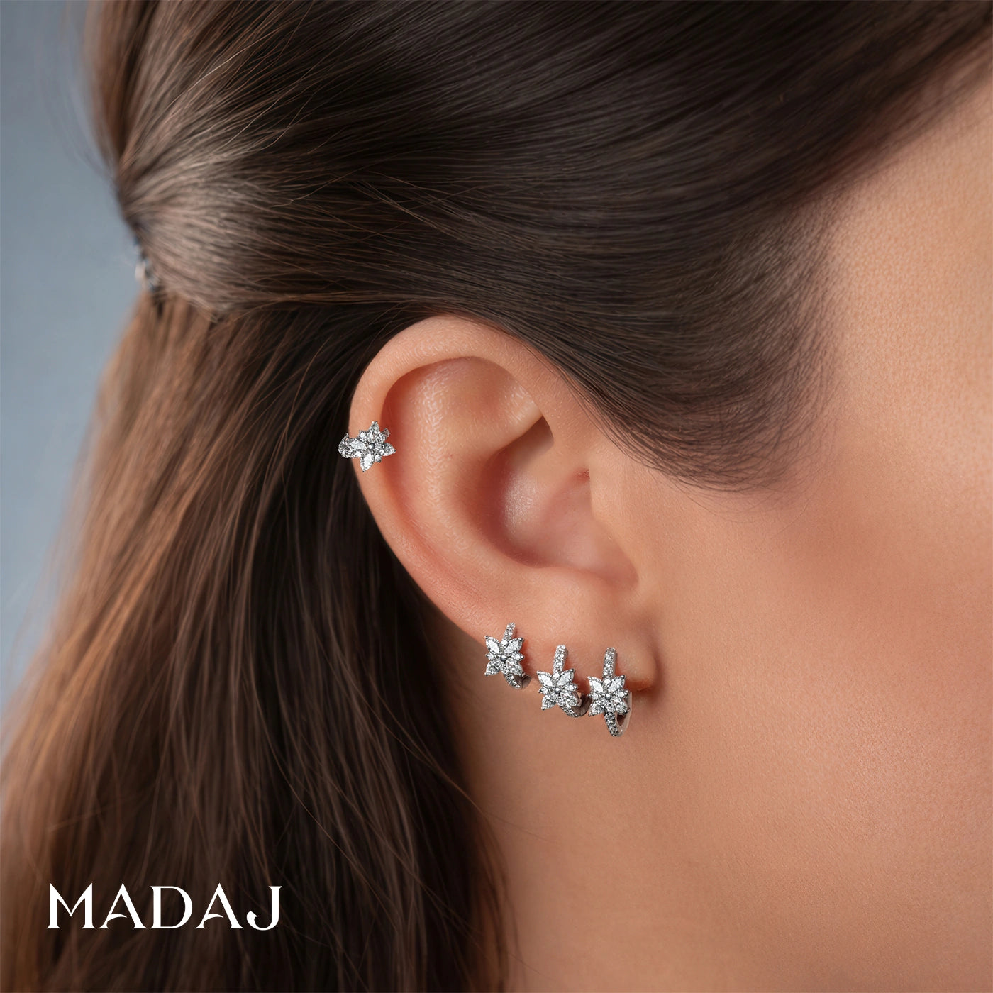 Aurore | Piercing Créole Fleur Diamant