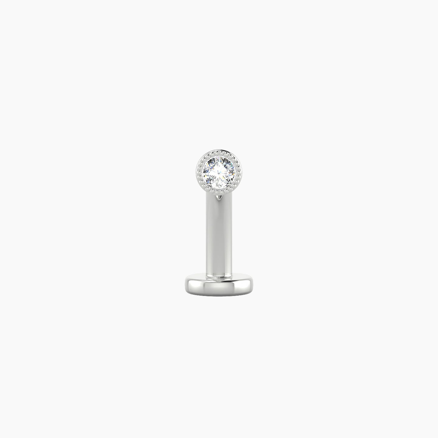 Aya | 18k White Gold 3 mm 10 mm Round Diamond Floating Navel Piercing