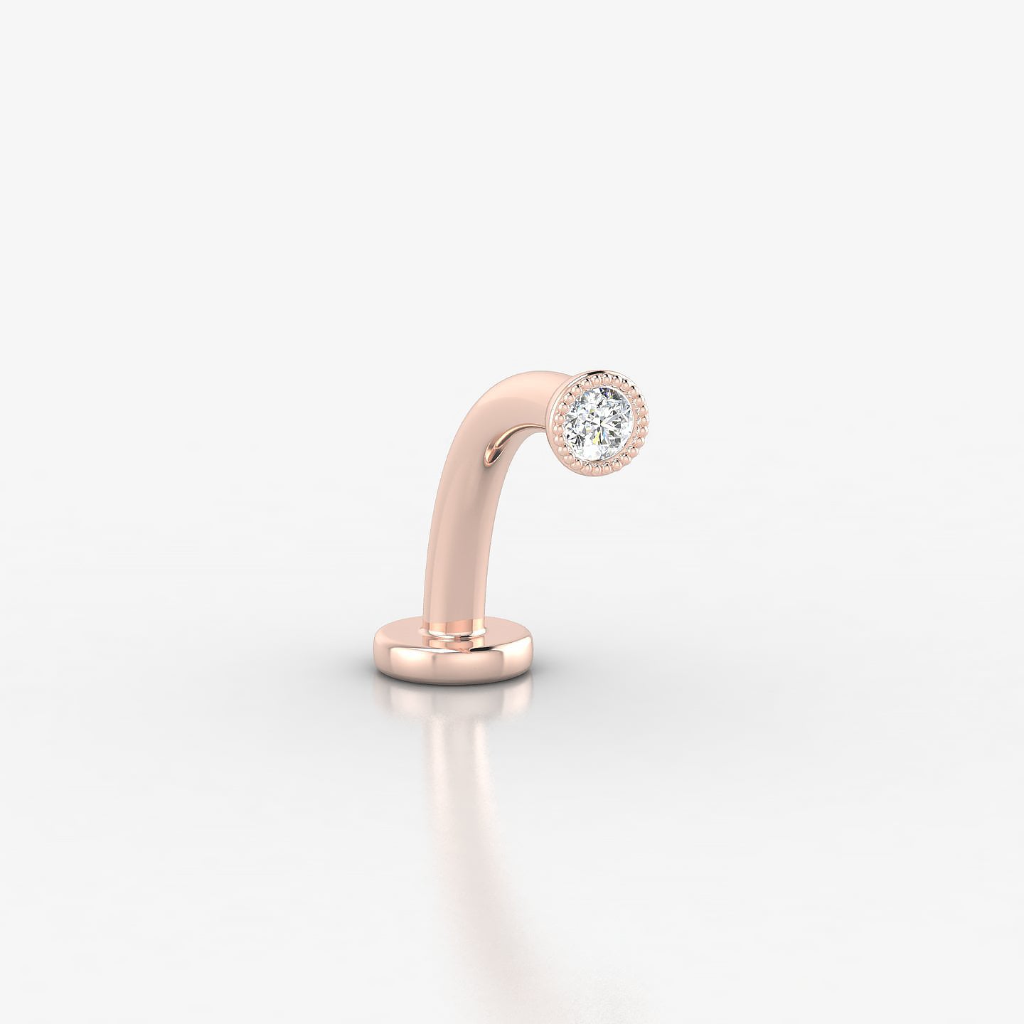 Aya | 18k Rose Gold 3 mm 10 mm Round Diamond Floating Navel Piercing