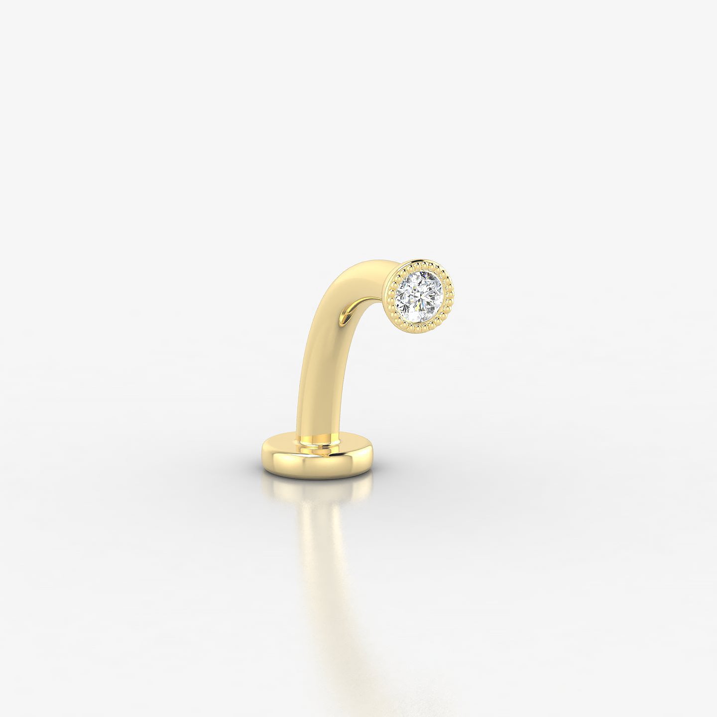 Aya | 18k Yellow Gold 3 mm 10 mm Round Diamond Floating Navel Piercing