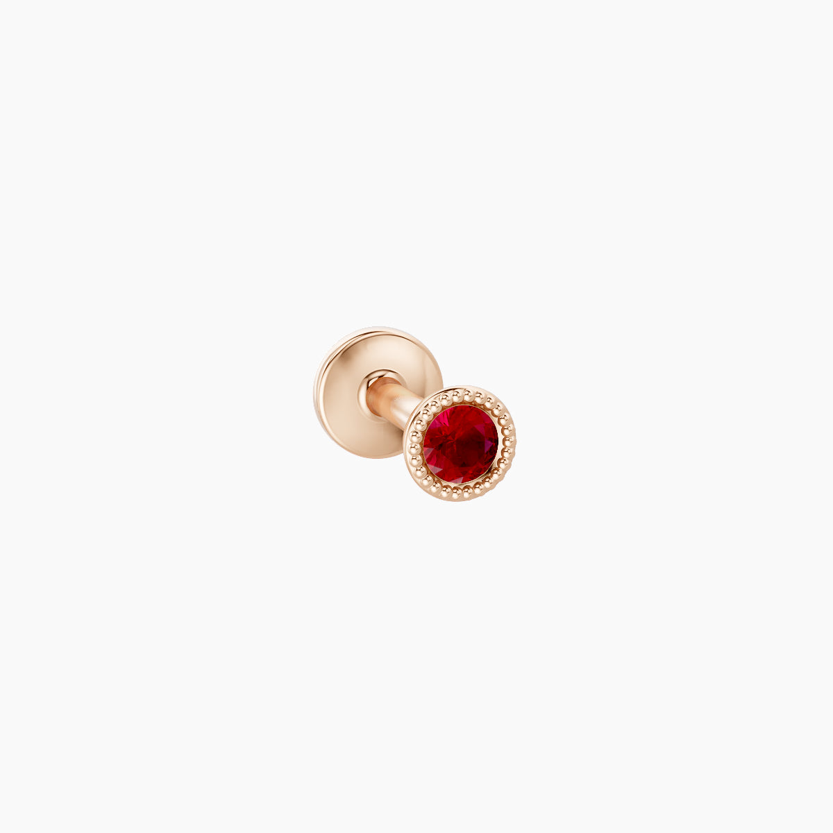 Aya | 18k Rose Gold 5 mm 3 mm Round Ruby Nose Piercing