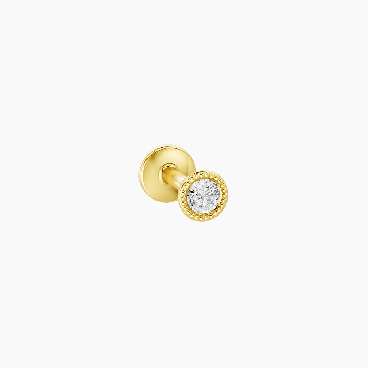 Aya | 18k Yellow Gold 3 mm 5 mm Round Diamond Nose Piercing