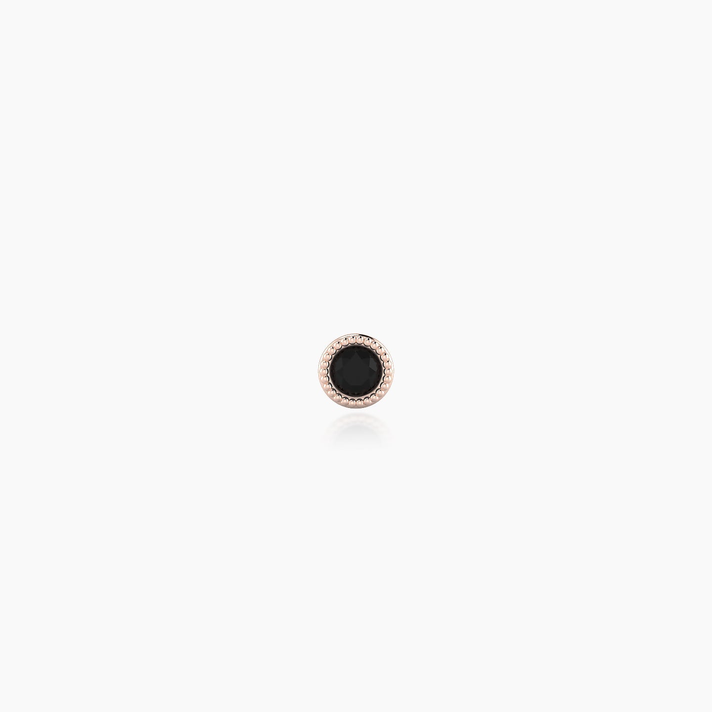 Aya | 18k Rose Gold 5 mm 3 mm Round Black Diamond Nostril Piercing