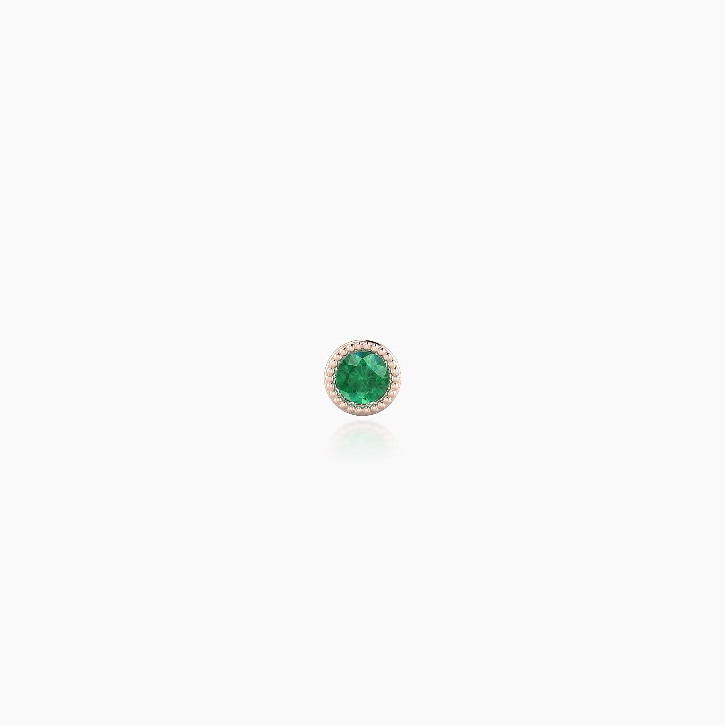 Aya | 18k Rose Gold 5 mm 3 mm Round Emerald Nostril Piercing