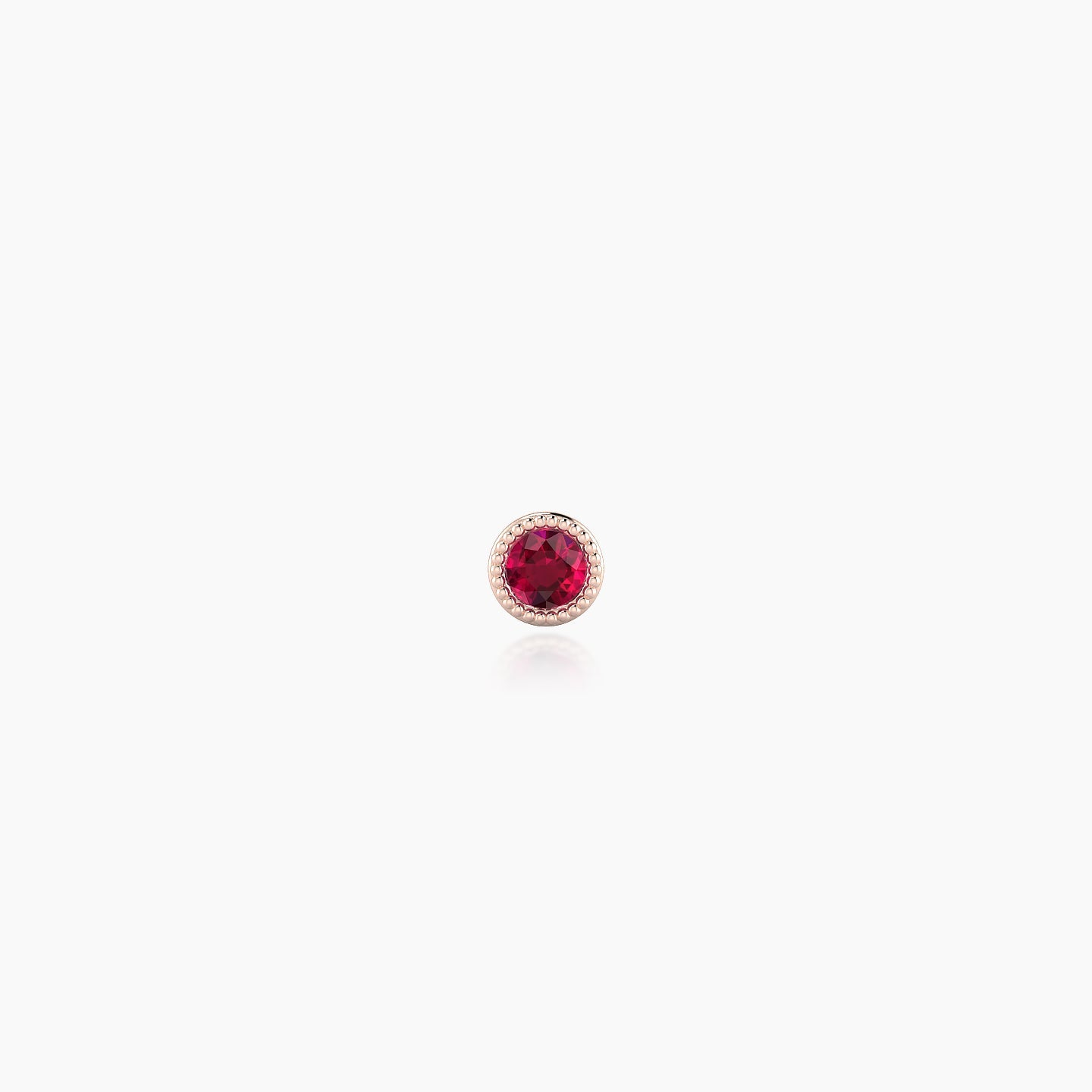 Aya | 18k Rose Gold 5 mm 3 mm Round Ruby Nostril Piercing