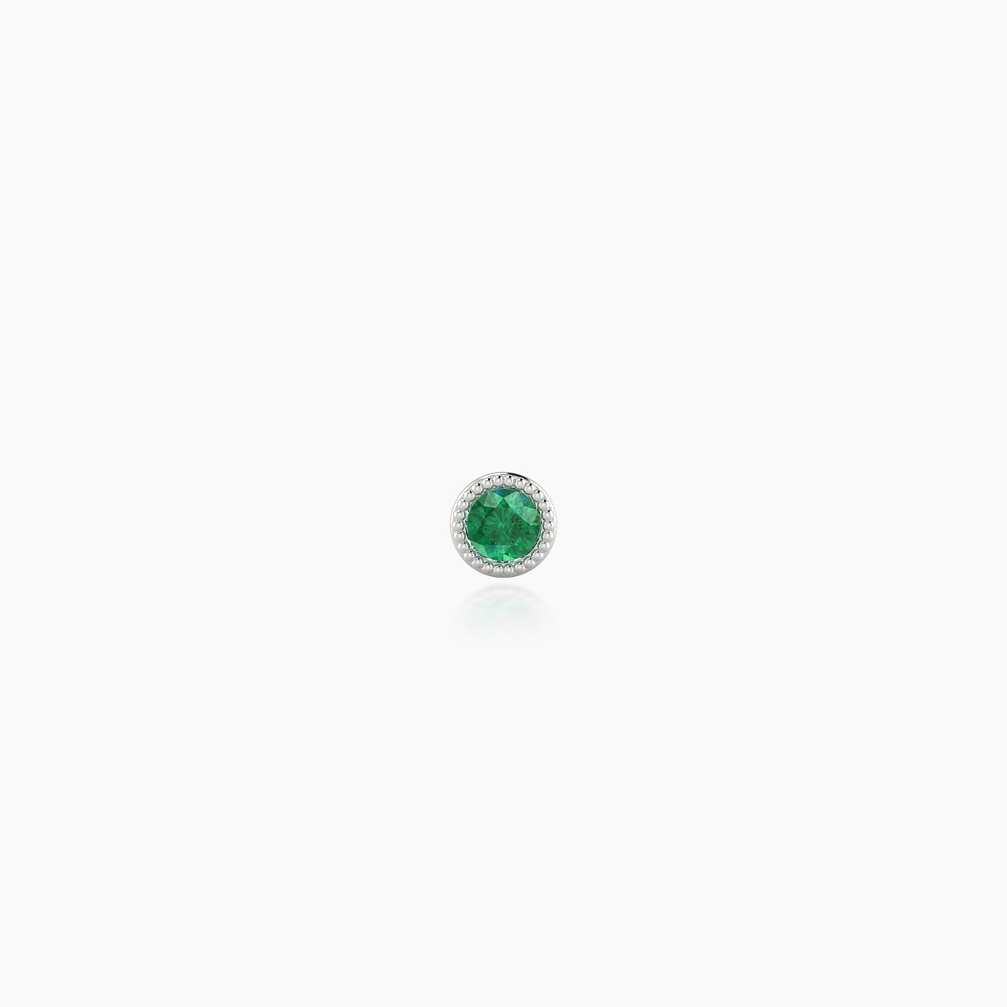 Aya | 18k White Gold 5 mm 3 mm Round Emerald Nostril Piercing