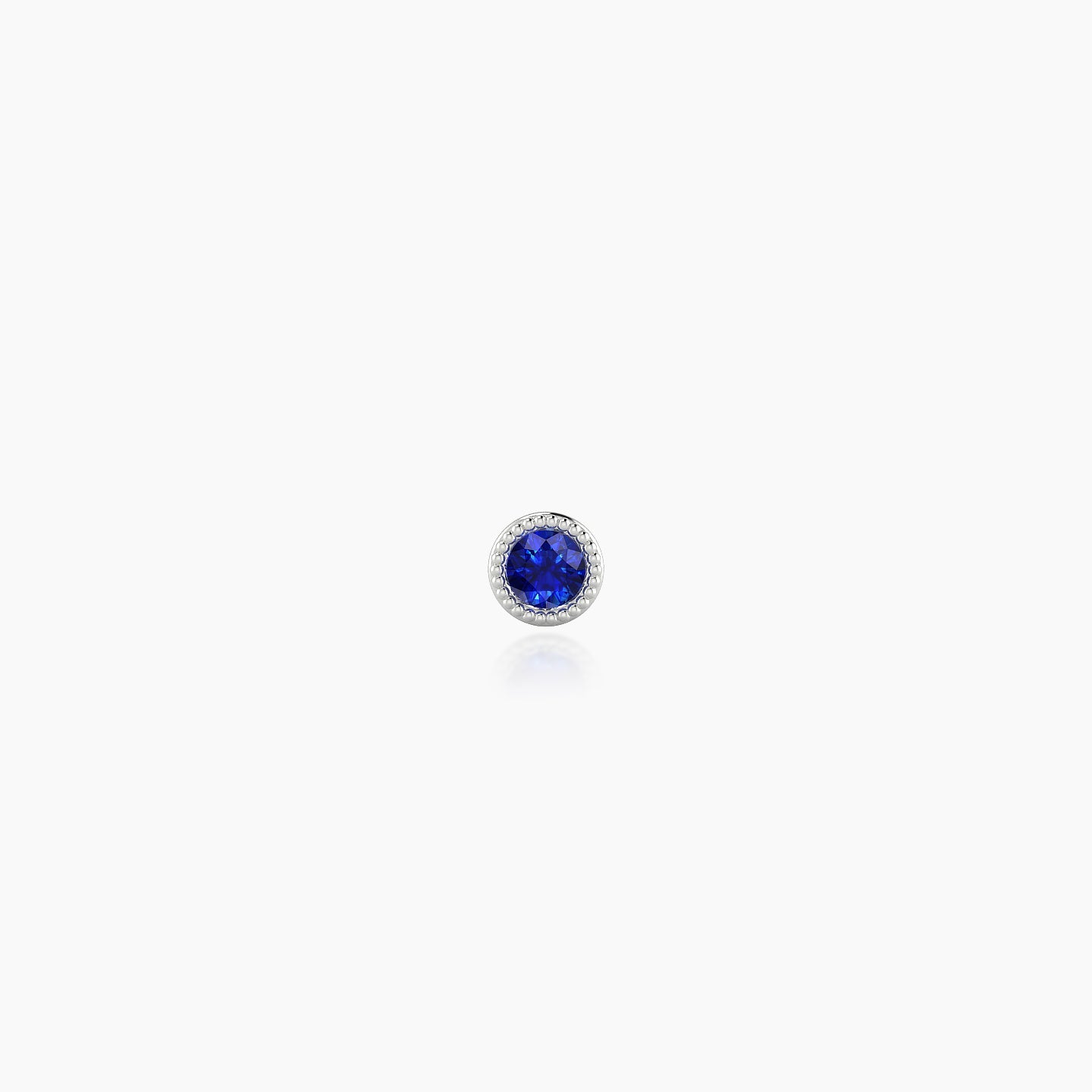 Aya | 18k White Gold 5 mm 3 mm Round Sapphire Nostril Piercing