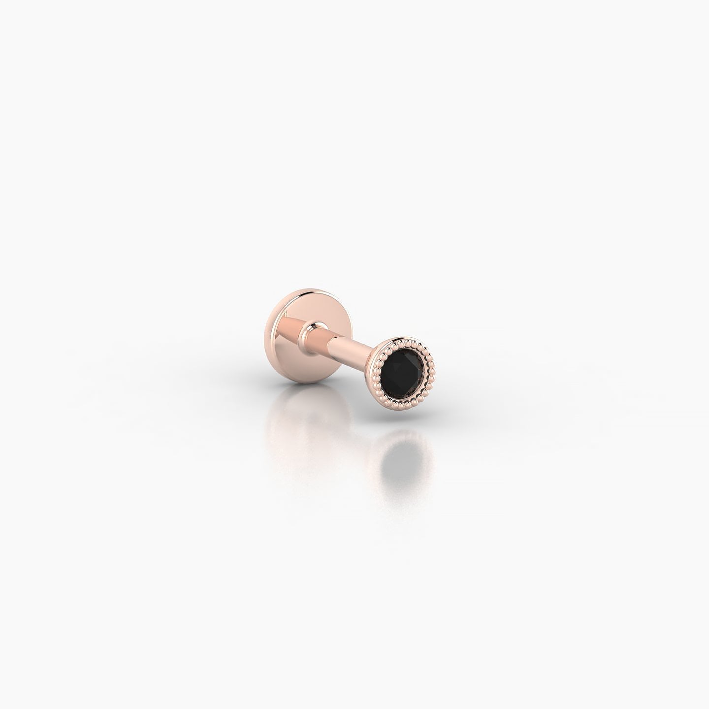 Aya | 18k Rose Gold 5 mm 3 mm Round Black Diamond Nostril Piercing