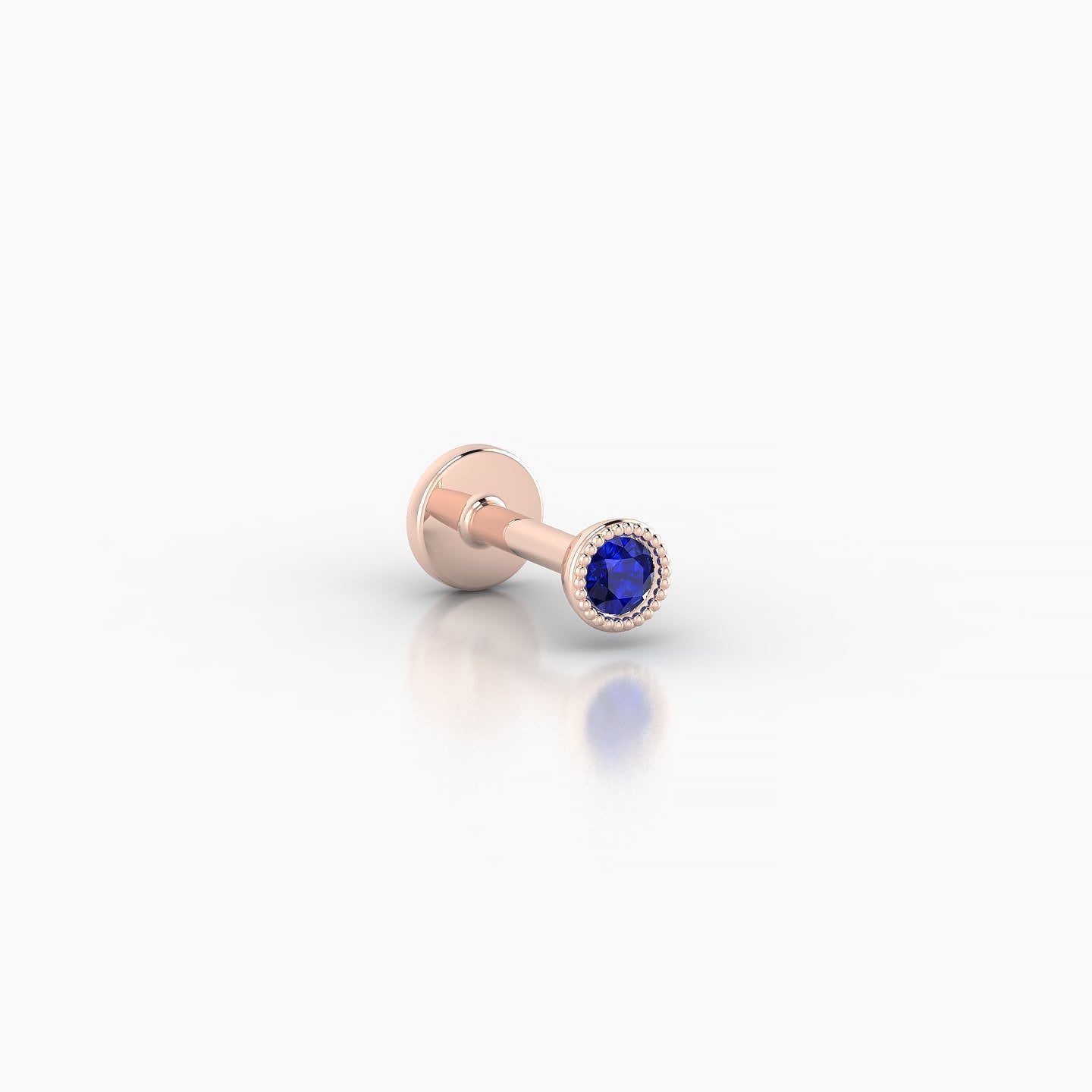 Aya | 18k Rose Gold 5 mm 3 mm Round Sapphire Nostril Piercing