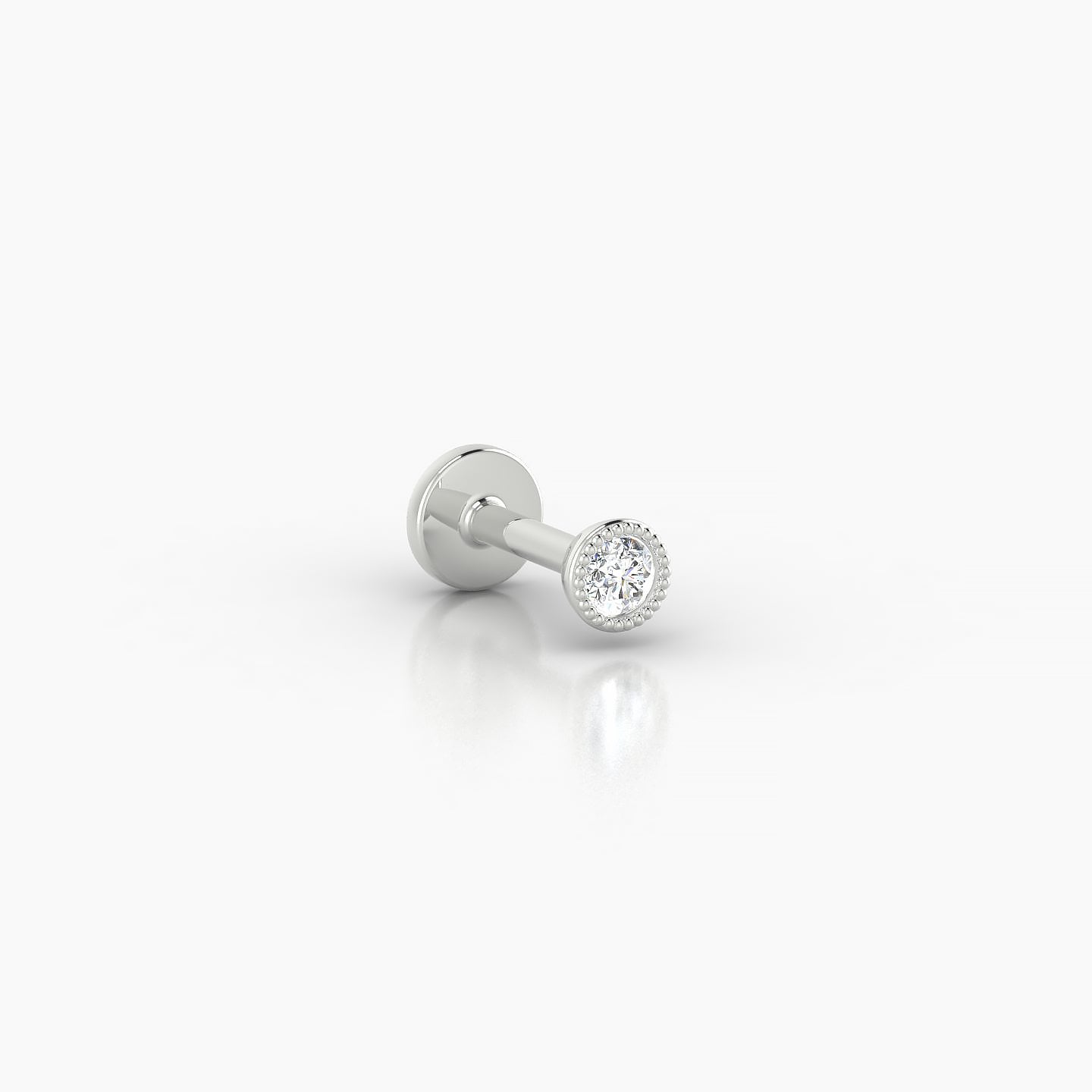 Aya | 18k White Gold 3 mm 5 mm Round Diamond Nostril Piercing