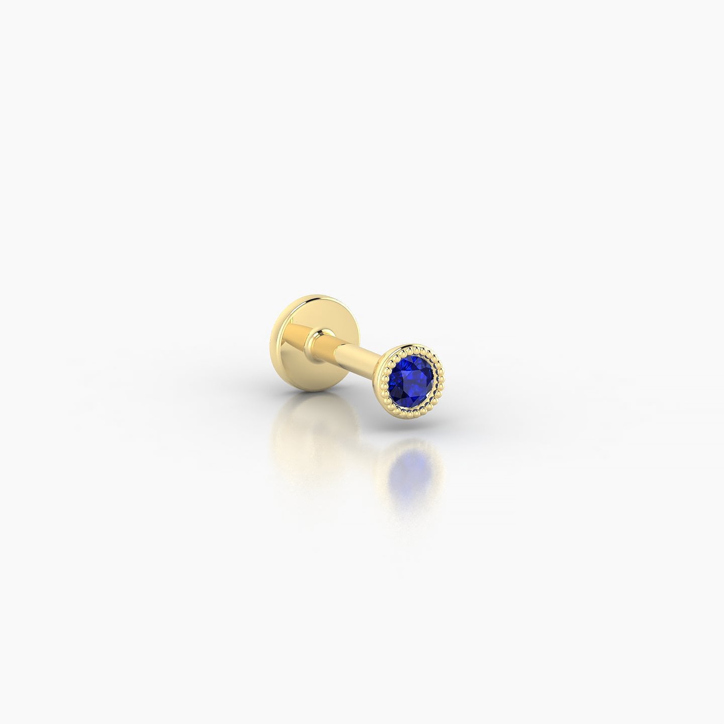 Aya | 18k Yellow Gold 5 mm 3 mm Round Sapphire Nostril Piercing