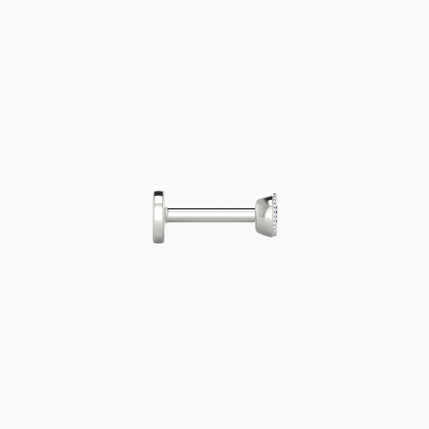 Aya | 18k White Gold 5 mm 3 mm Round Sapphire Nostril Piercing