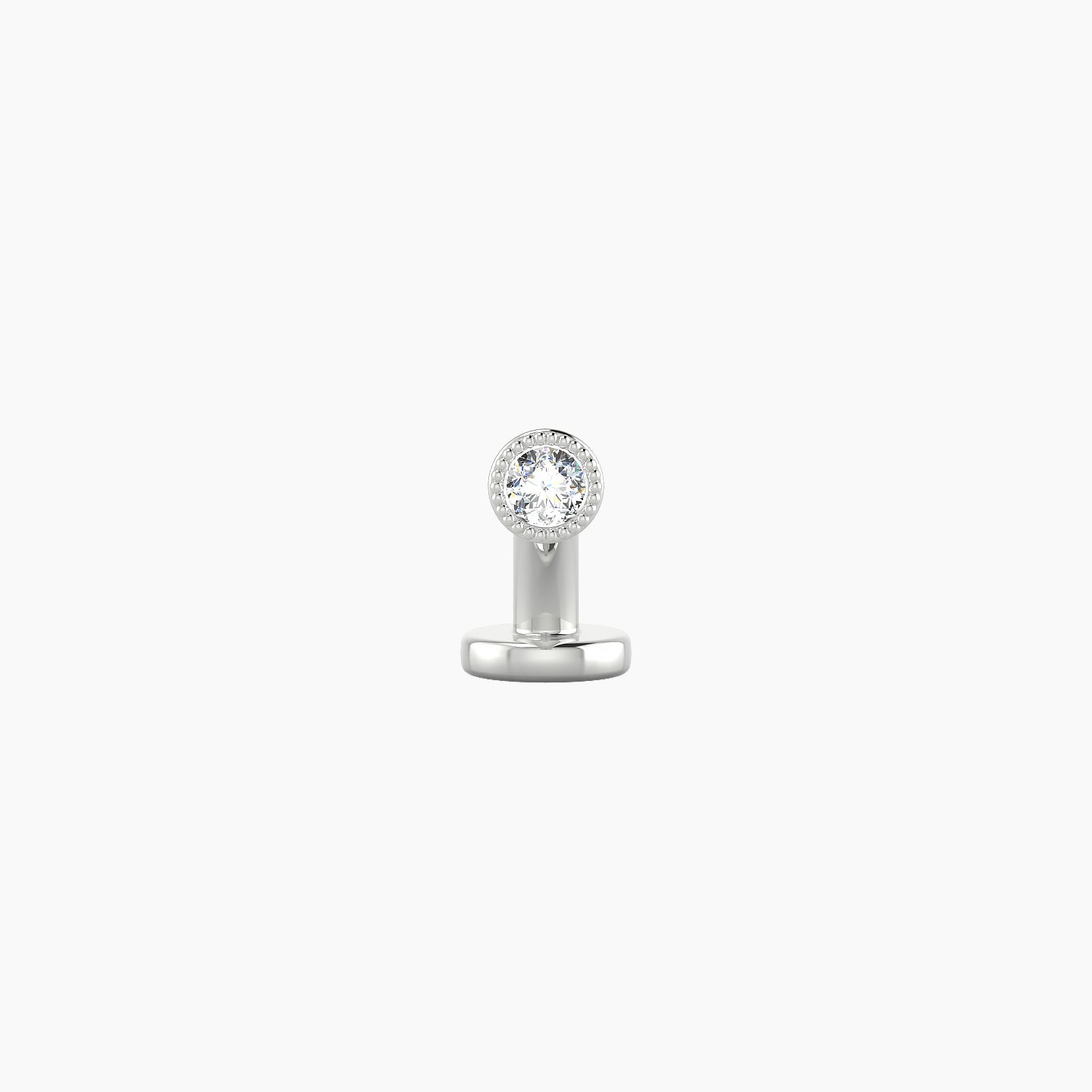 Aya | 18k White Gold 3 mm 6 mm Round Diamond Floating Navel Piercing