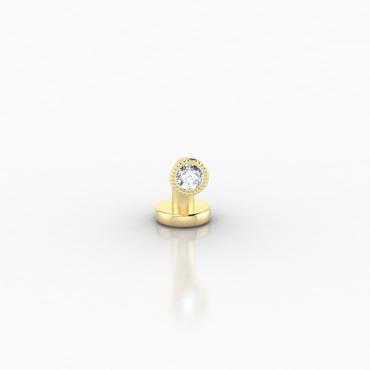 Aya | 18k Yellow Gold 6 mm 3 mm Round Diamond Floating Navel Piercing