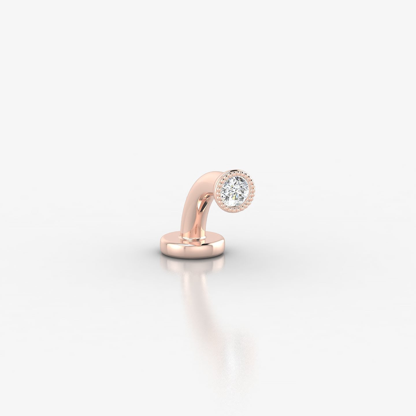 Aya | 18k Rose Gold 3 mm 6 mm Round Diamond Floating Navel Piercing