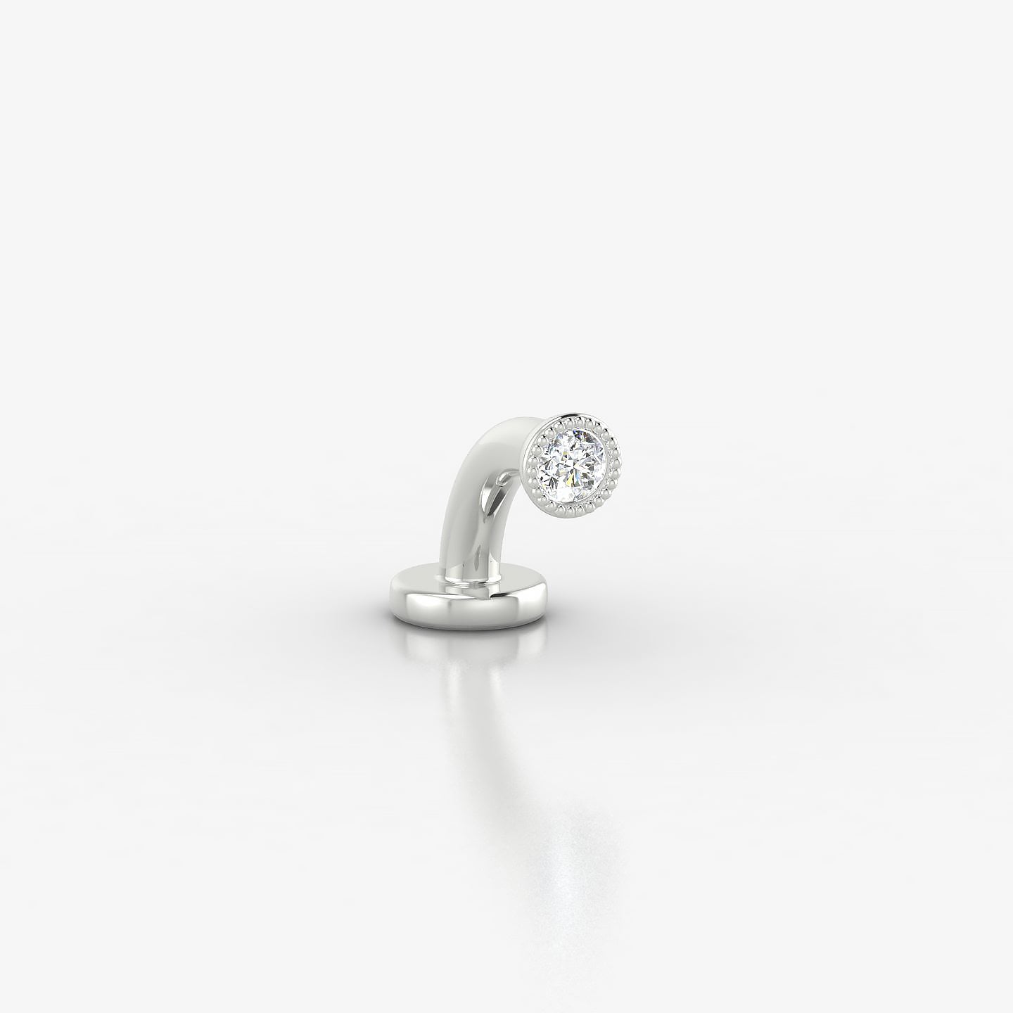 Aya | 18k White Gold 3 mm 6 mm Round Diamond Floating Navel Piercing