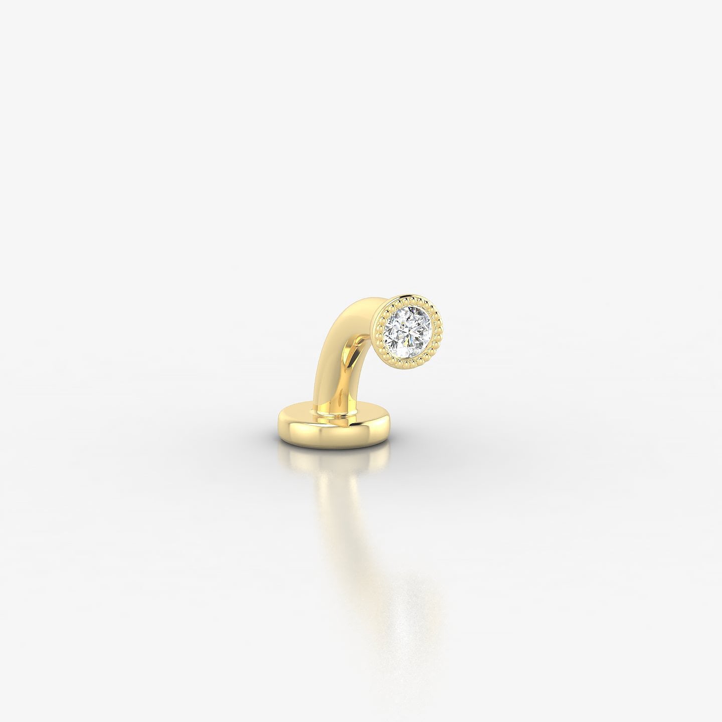 Aya | 18k Yellow Gold 3 mm 6 mm Round Diamond Floating Navel Piercing