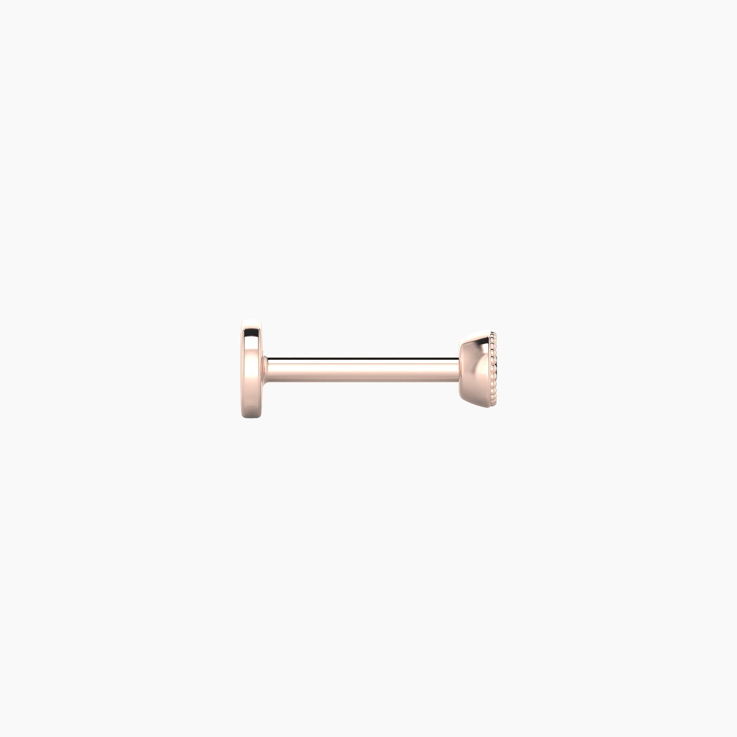 Aya | 18k Rose Gold 6.5 mm 3 mm Round Black Diamond Nostril Piercing