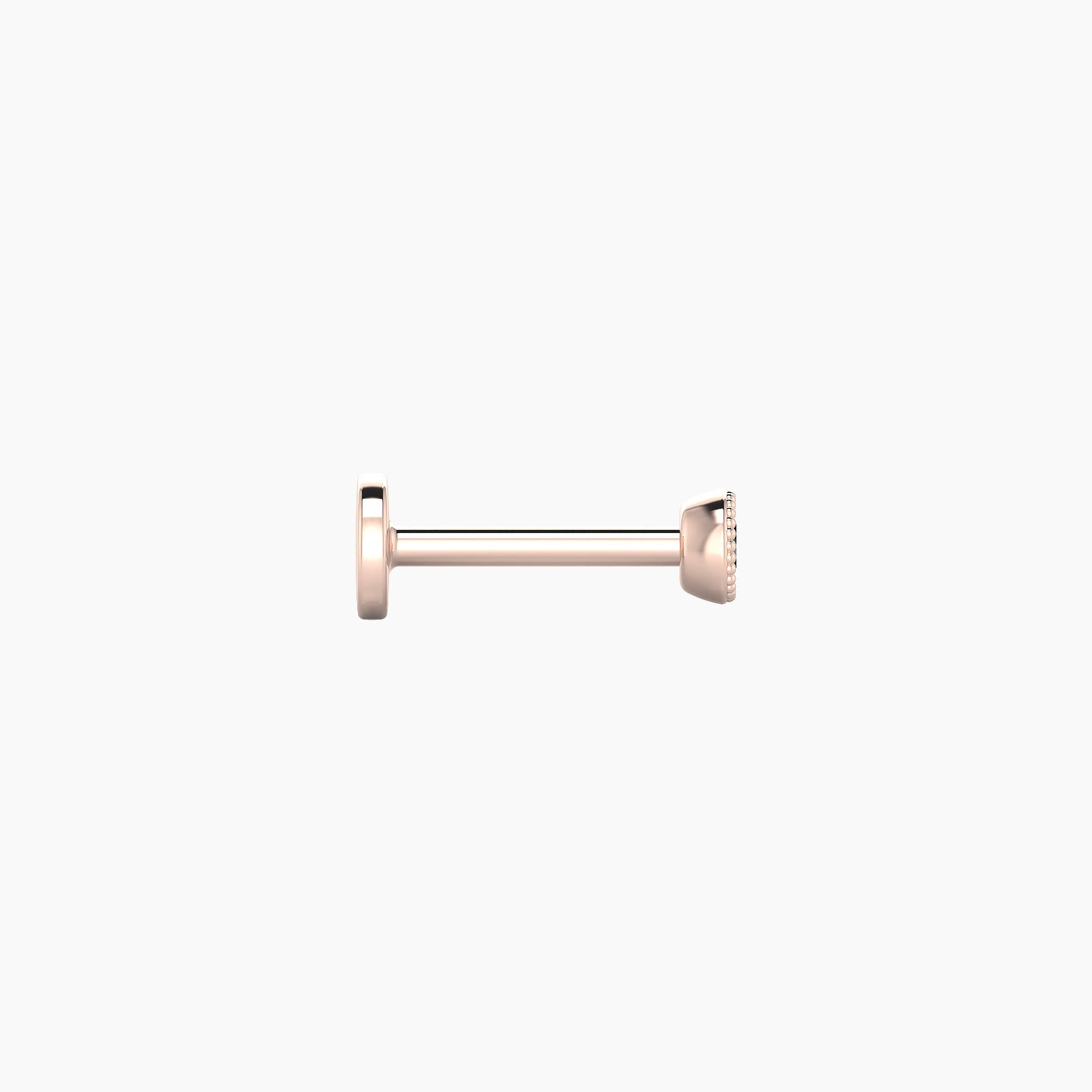 Aya | 18k Rose Gold 6.5 mm 3 mm Round Emerald Nostril Piercing