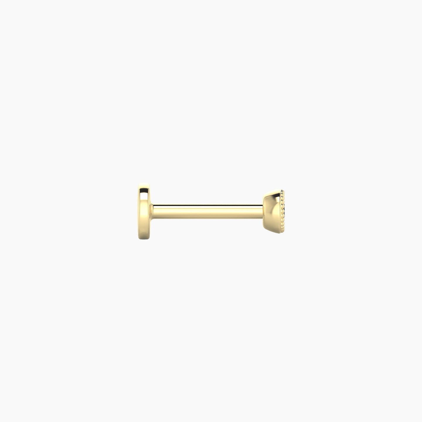 Aya | 18k Yellow Gold 6.5 mm 3 mm Round Black Diamond Nostril Piercing