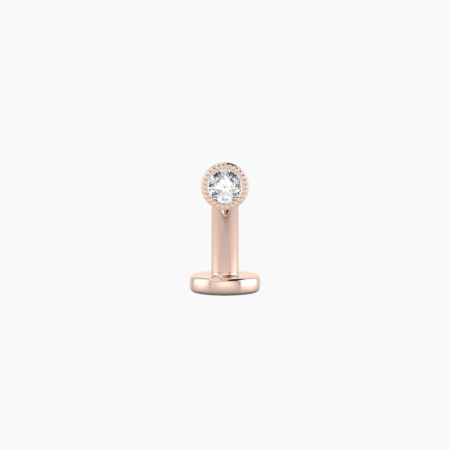 Aya | 18k Rose Gold 3 mm 8 mm Round Diamond Floating Navel Piercing