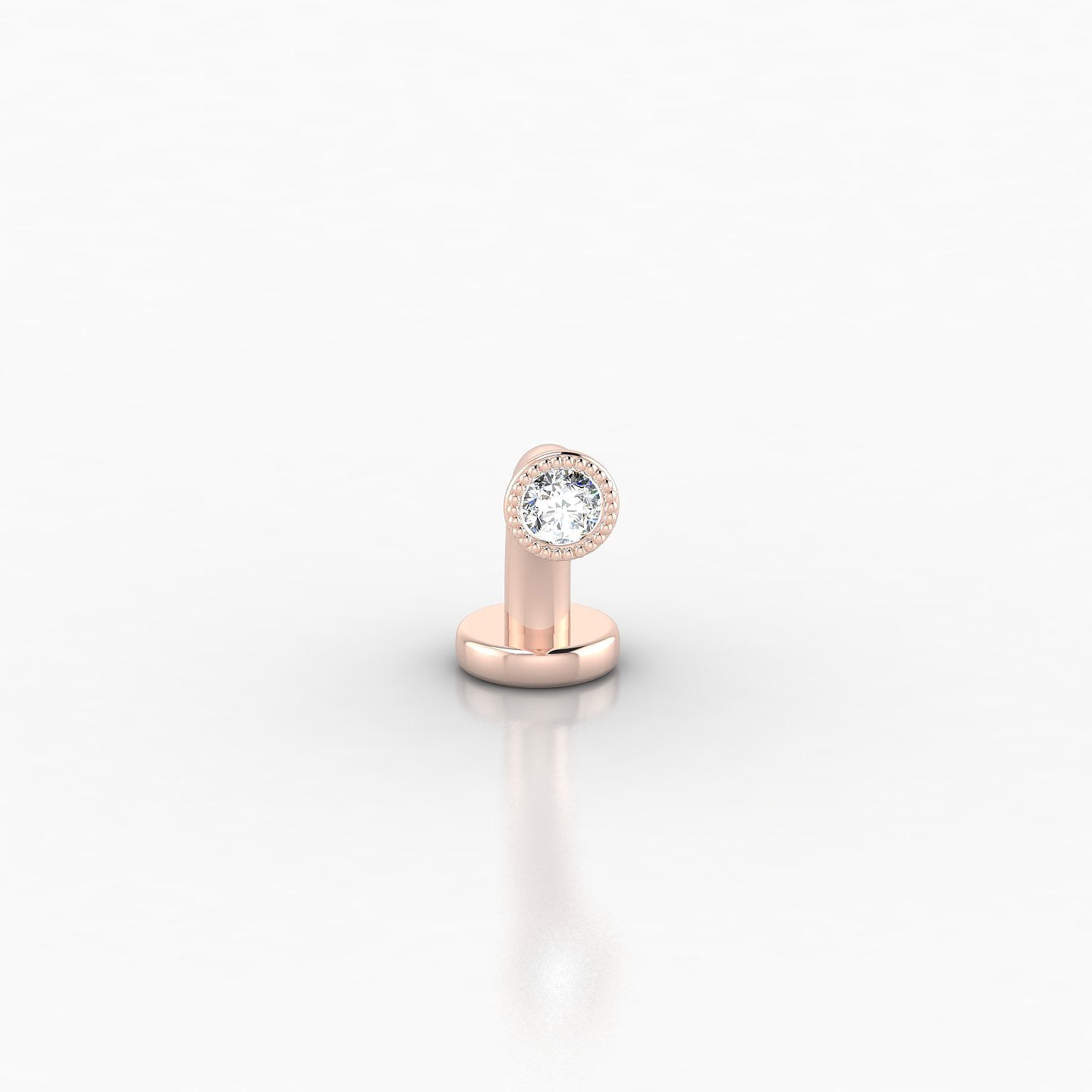 Aya | 18k Rose Gold 8 mm 3 mm Round Diamond Floating Navel Piercing