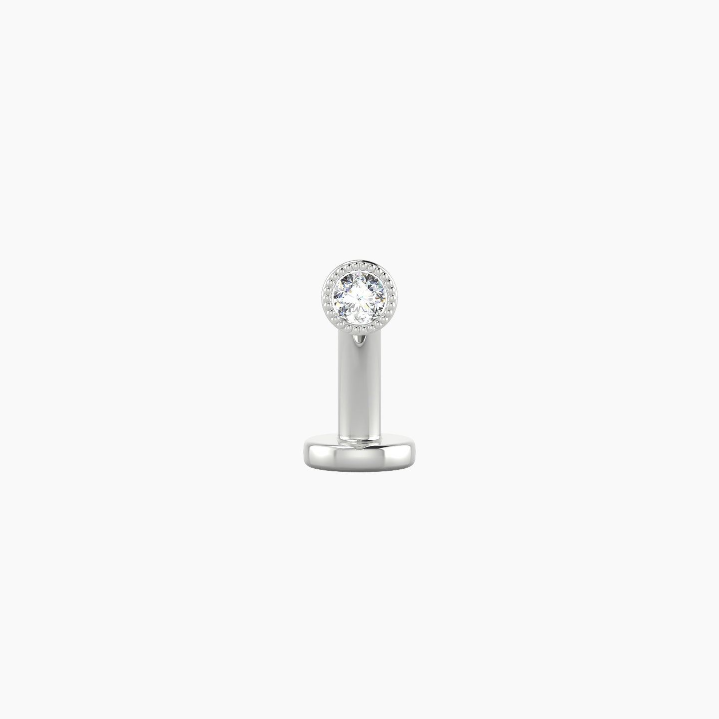 Aya | 18k White Gold 3 mm 8 mm Round Diamond Floating Navel Piercing