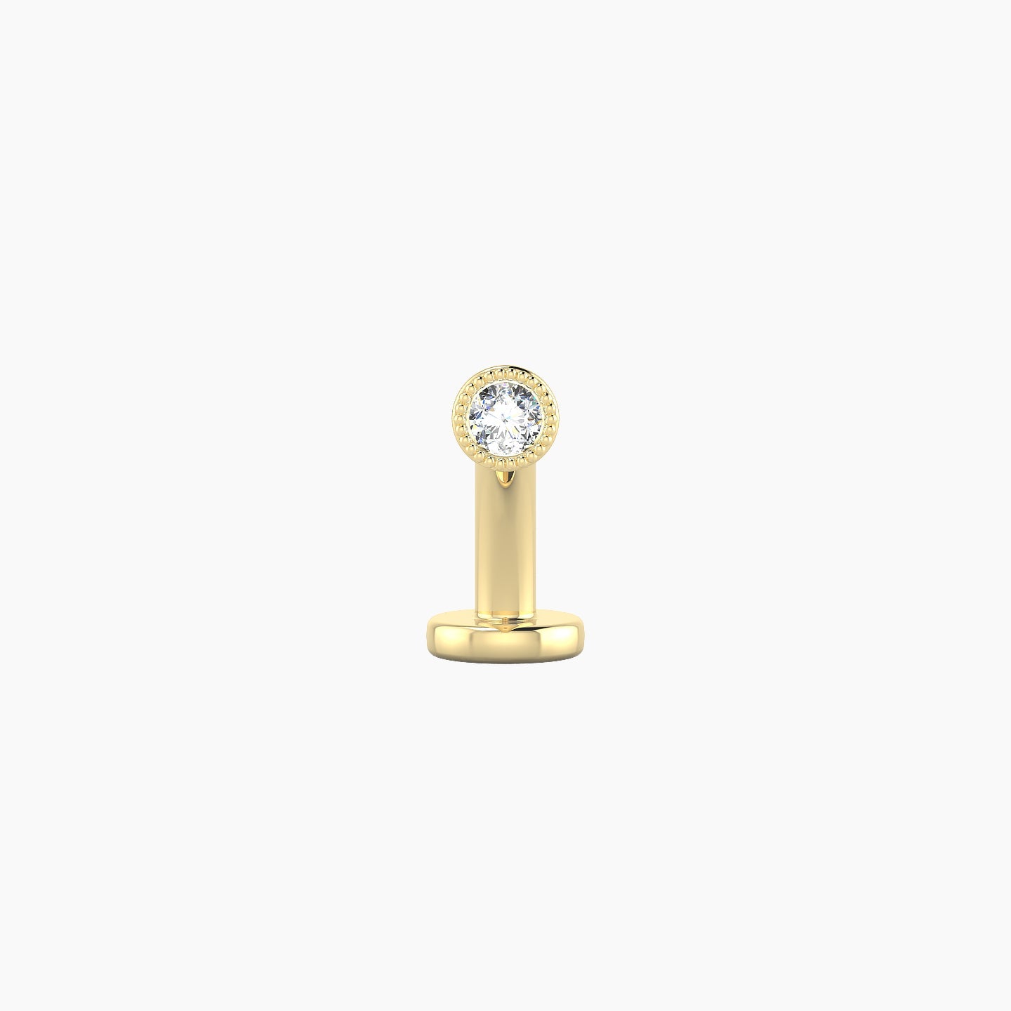 Aya | 18k Yellow Gold 3 mm 8 mm Round Diamond Floating Navel Piercing