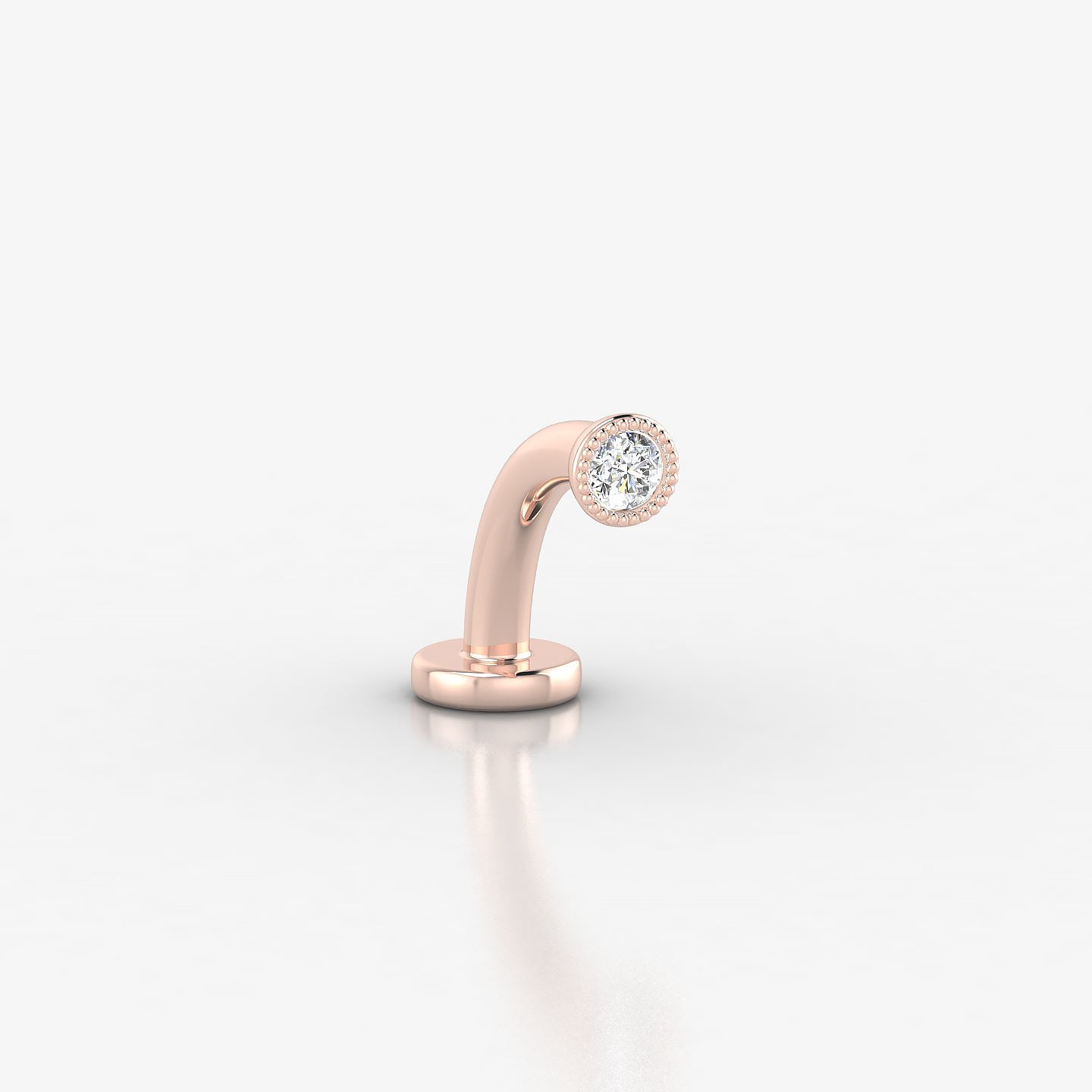 Aya | 18k Rose Gold 3 mm 8 mm Round Diamond Floating Navel Piercing