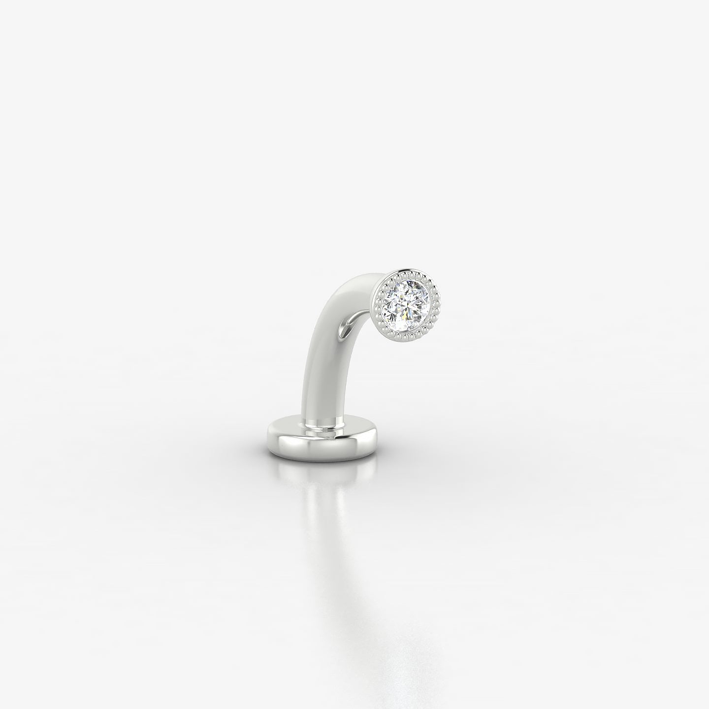 Aya | 18k White Gold 3 mm 8 mm Round Diamond Floating Navel Piercing