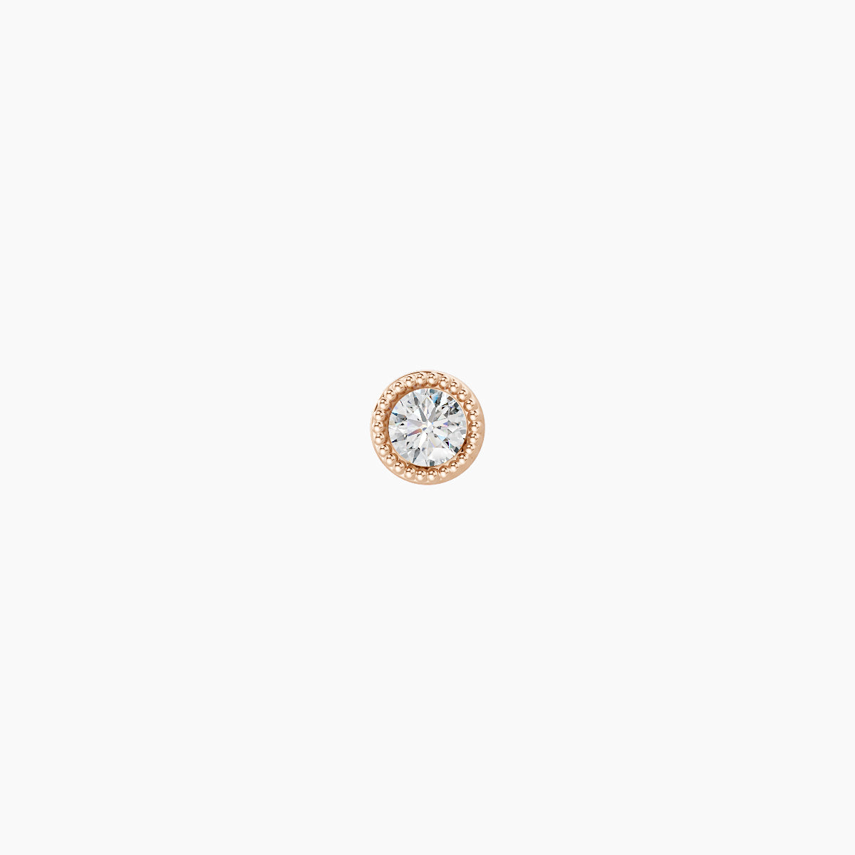 Aya | 18k Rose Gold 3 mm 8 mm Round Diamond Nose Piercing