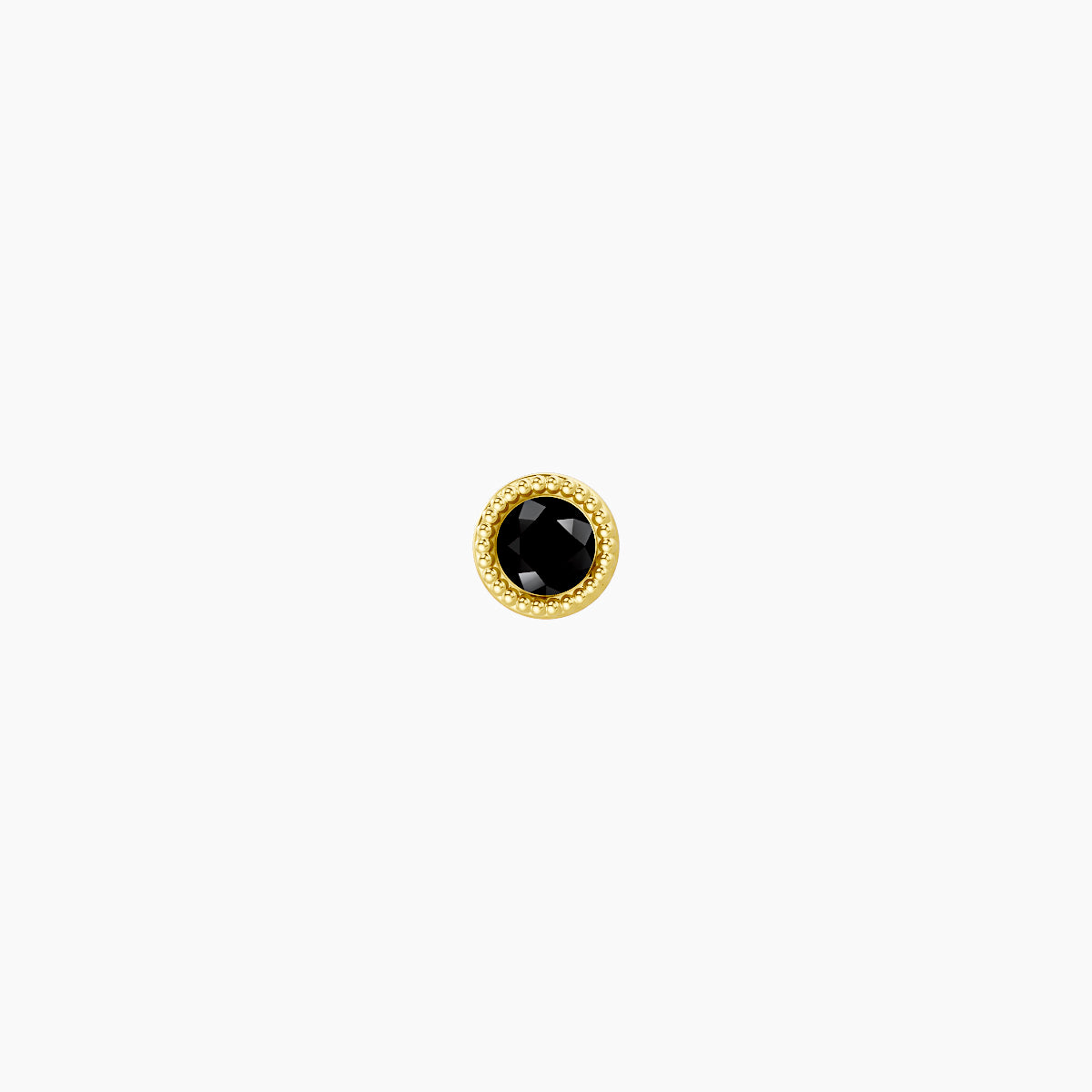 Aya | 18k Yellow Gold 8 mm 3 mm Round Black Diamond Nose Piercing