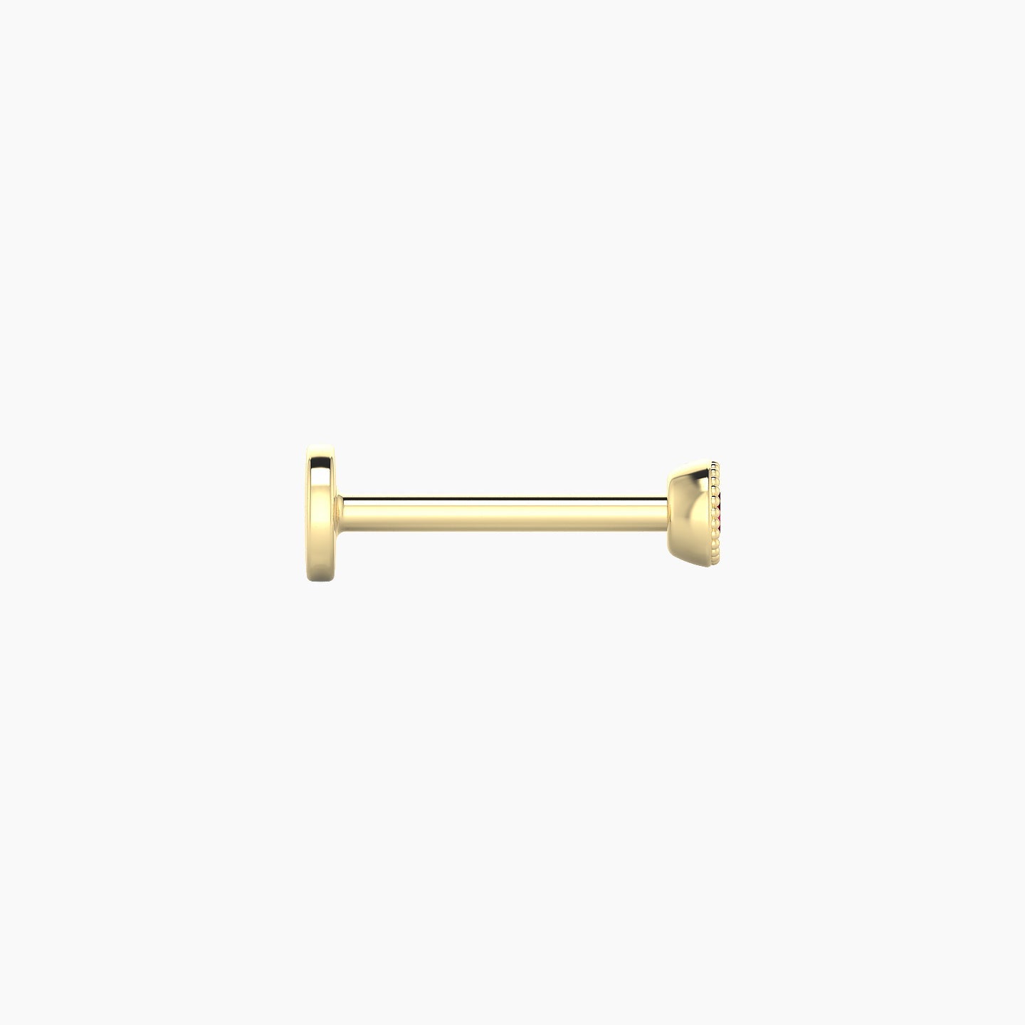 Aya | 18k Yellow Gold 8 mm 3 mm Round Ruby Nostril Piercing