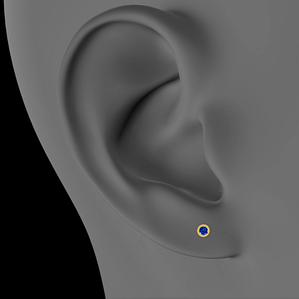 Aya | 18k Yellow Gold 8 mm 3 mm Round Sapphire Piercing
