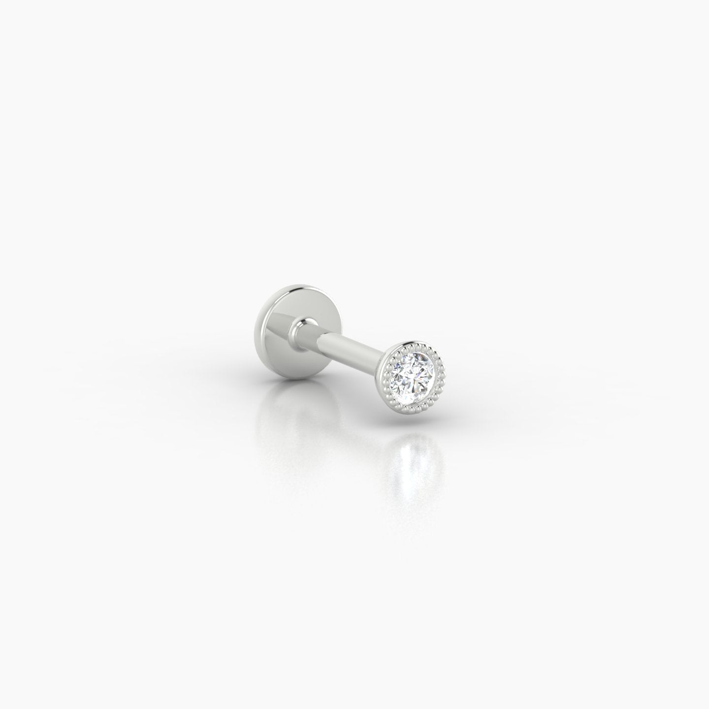 Aya | 18k White Gold 3 mm Round Diamond Nostril Piercing