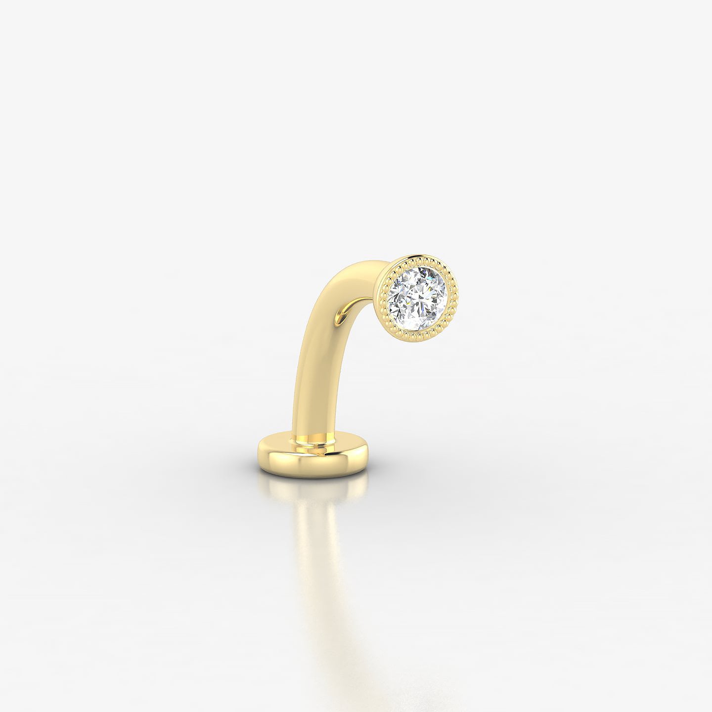 Aya | 18k Yellow Gold 3.5 mm 10 mm Round Diamond Floating Navel Piercing