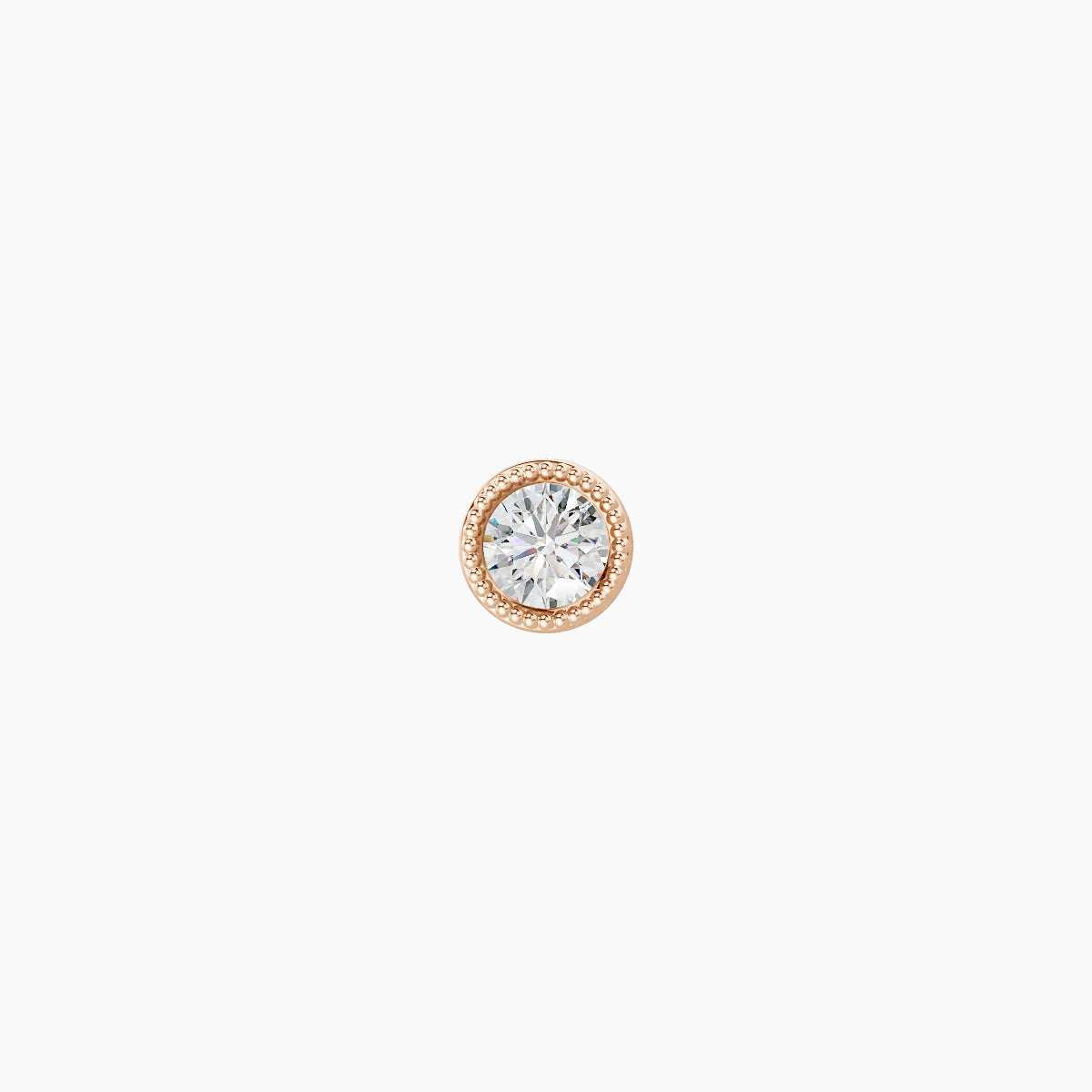 Aya | 18k Rose Gold 3.5 mm 5 mm Round Diamond Nose Piercing