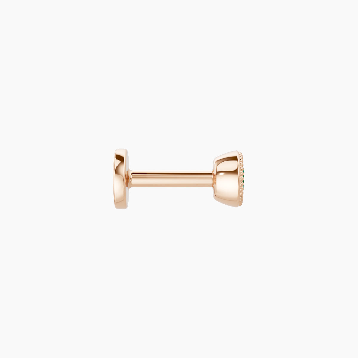 Aya | 18k Rose Gold 5 mm 3.5 mm Round Emerald Nose Piercing