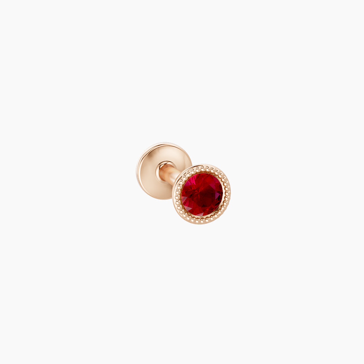 Aya | 18k Rose Gold 5 mm 3.5 mm Round Ruby Nose Piercing