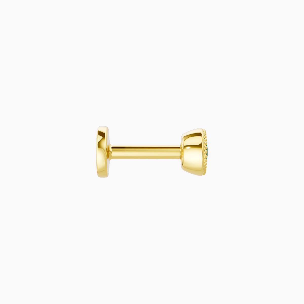 Aya | 18k Yellow Gold 5 mm 3.5 mm Round Emerald Nose Piercing