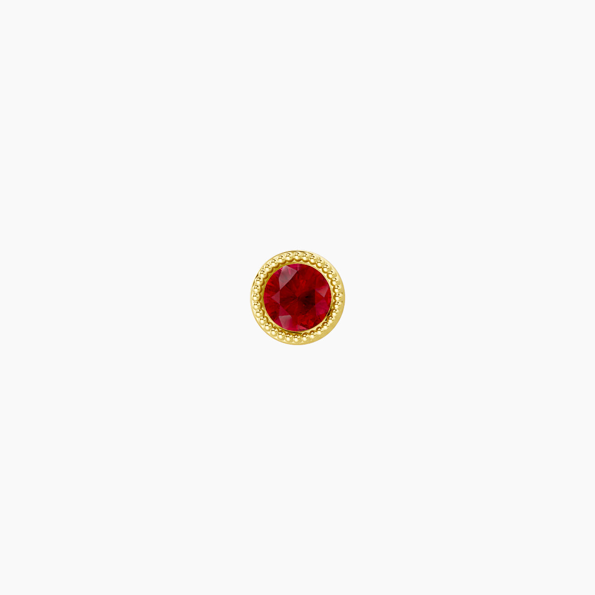 Aya | 18k Yellow Gold 5 mm 3.5 mm Round Ruby Nose Piercing