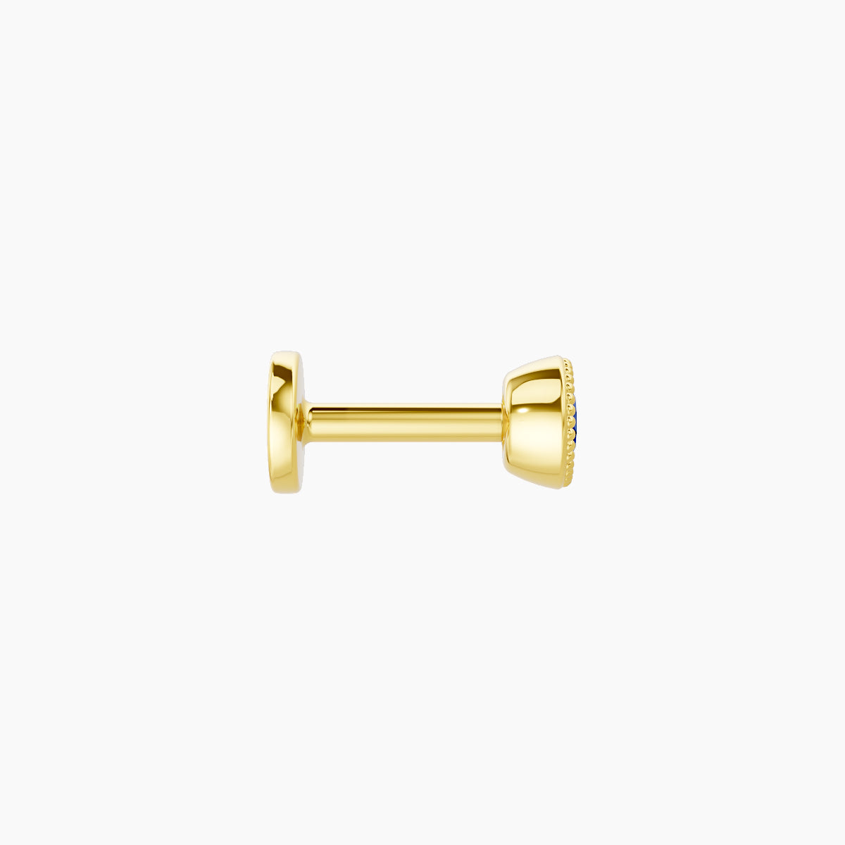 Aya | 18k Yellow Gold 5 mm 3.5 mm Round Sapphire Nose Piercing