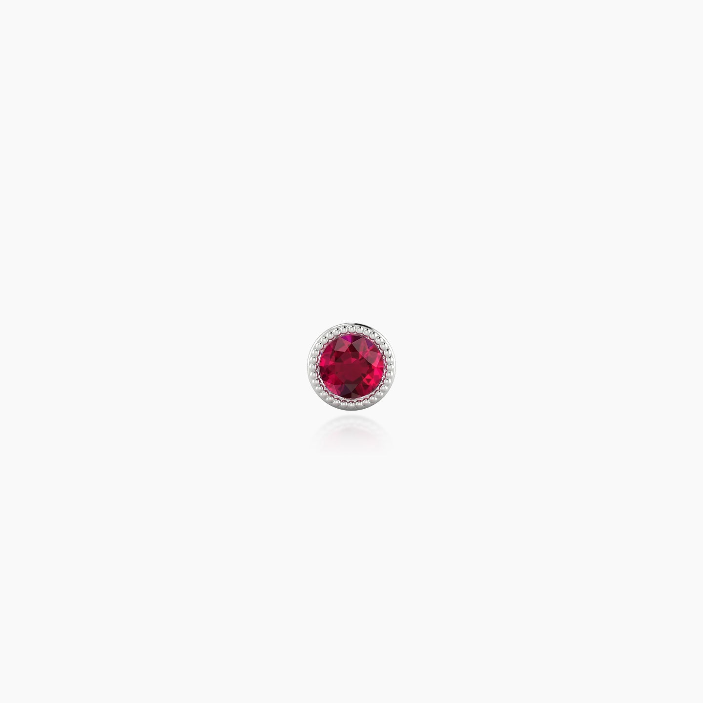 Aya | 18k White Gold 5 mm 3.5 mm Round Ruby Nostril Piercing