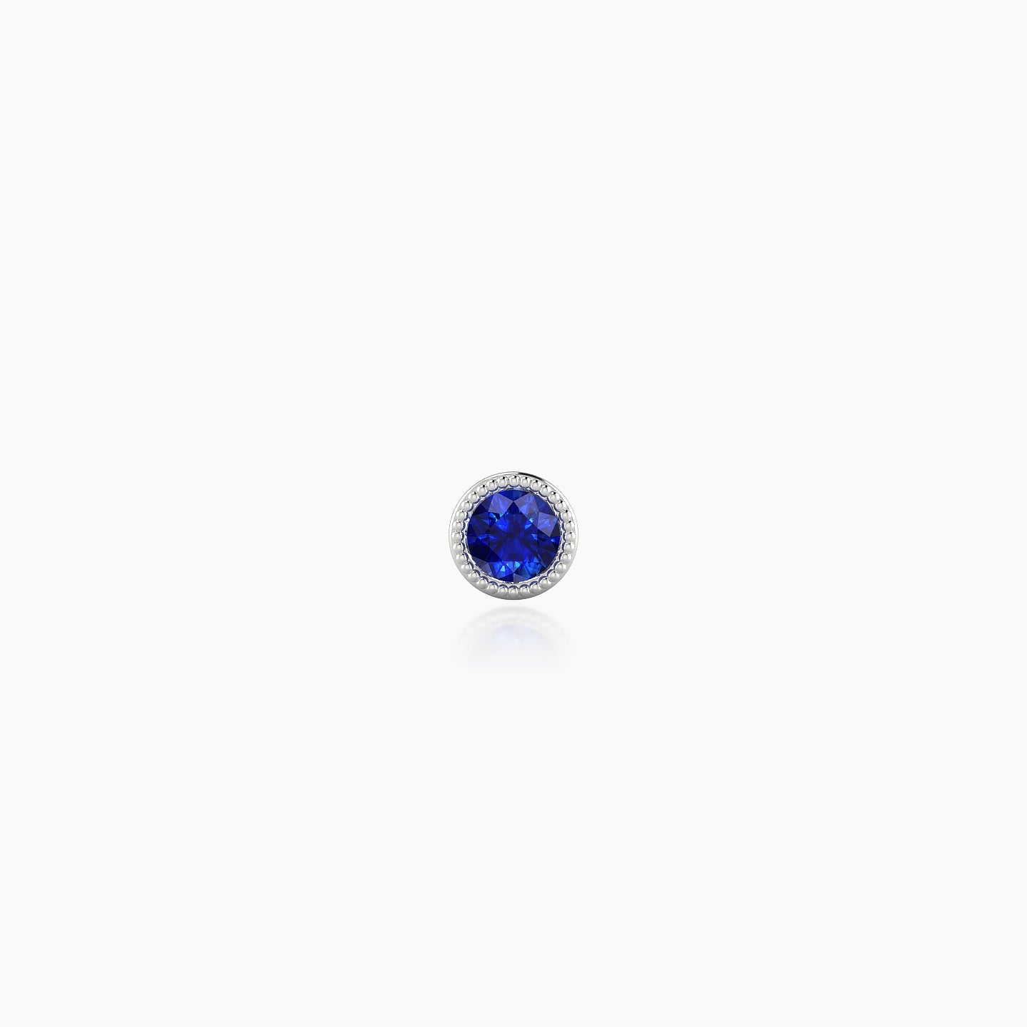 Aya | 18k White Gold 5 mm 3.5 mm Round Sapphire Nostril Piercing