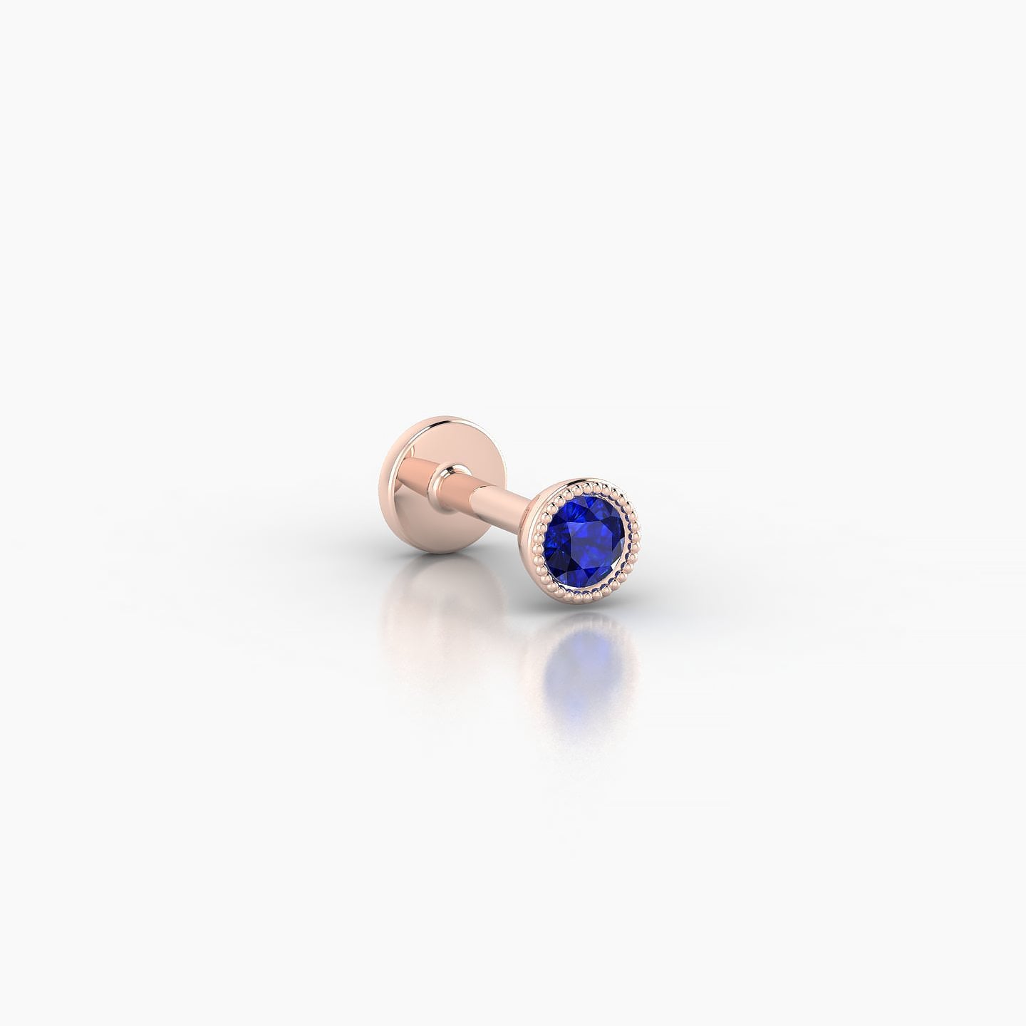 Aya | 18k Rose Gold 5 mm 3.5 mm Round Sapphire Nostril Piercing