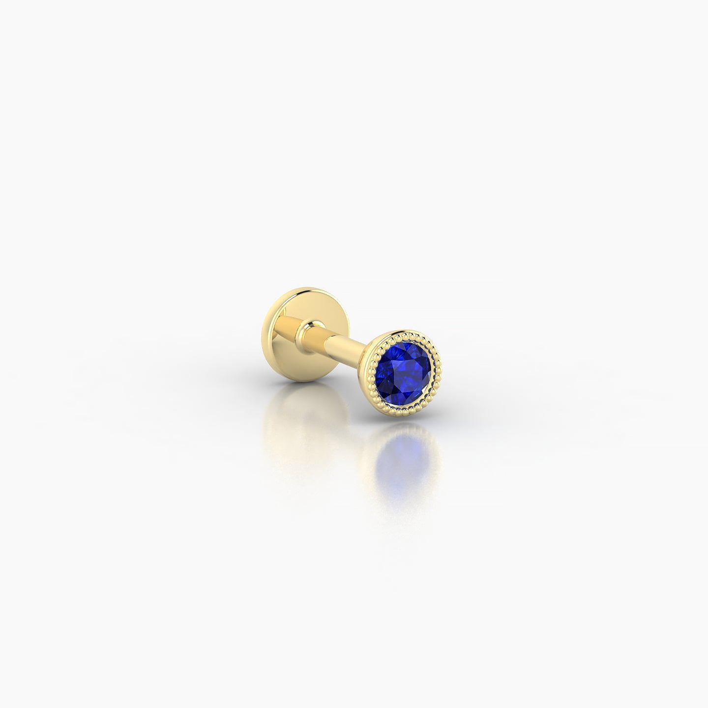 Aya | 18k Yellow Gold 5 mm 3.5 mm Round Sapphire Nostril Piercing