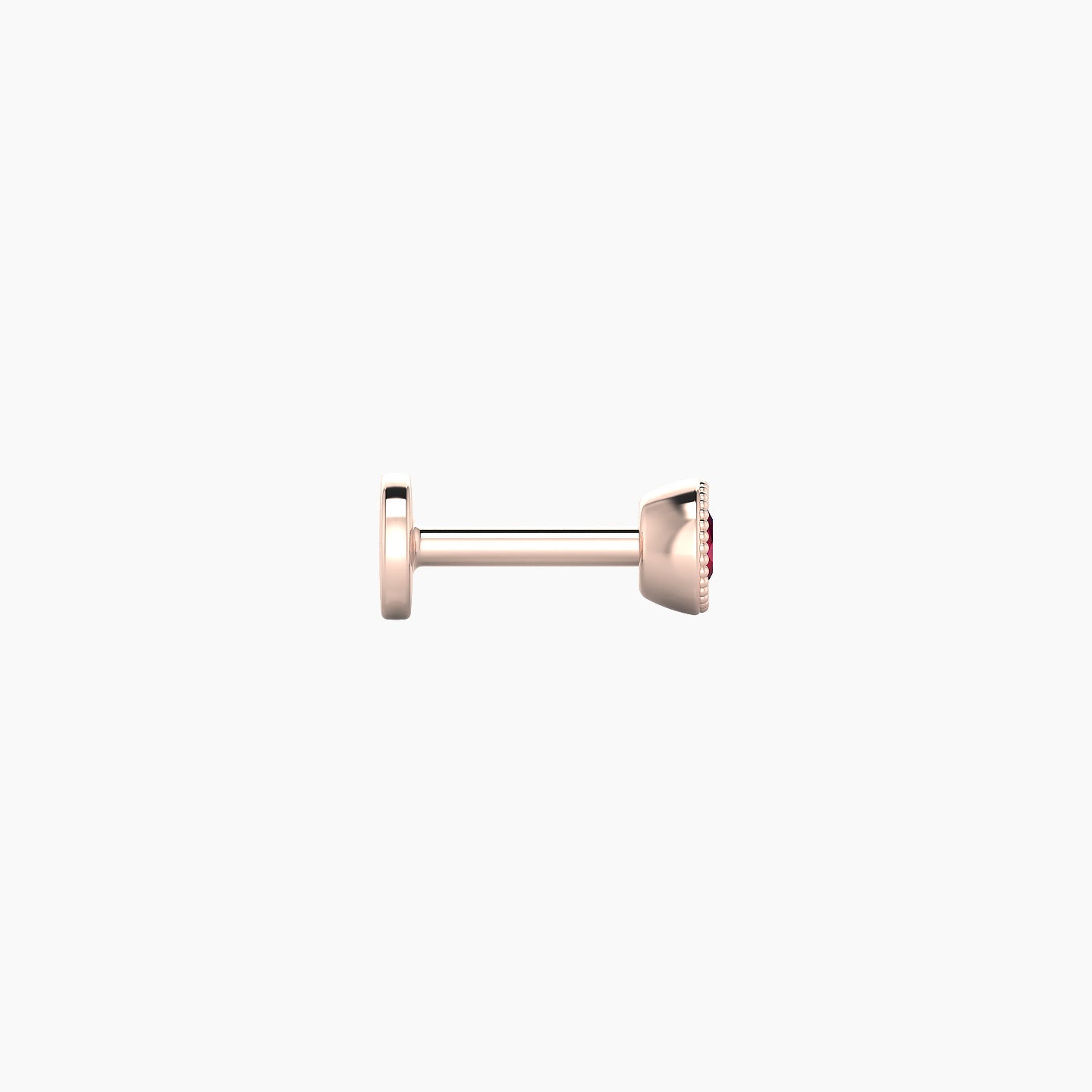 Aya | 18k Rose Gold 5 mm 3.5 mm Round Ruby Nostril Piercing