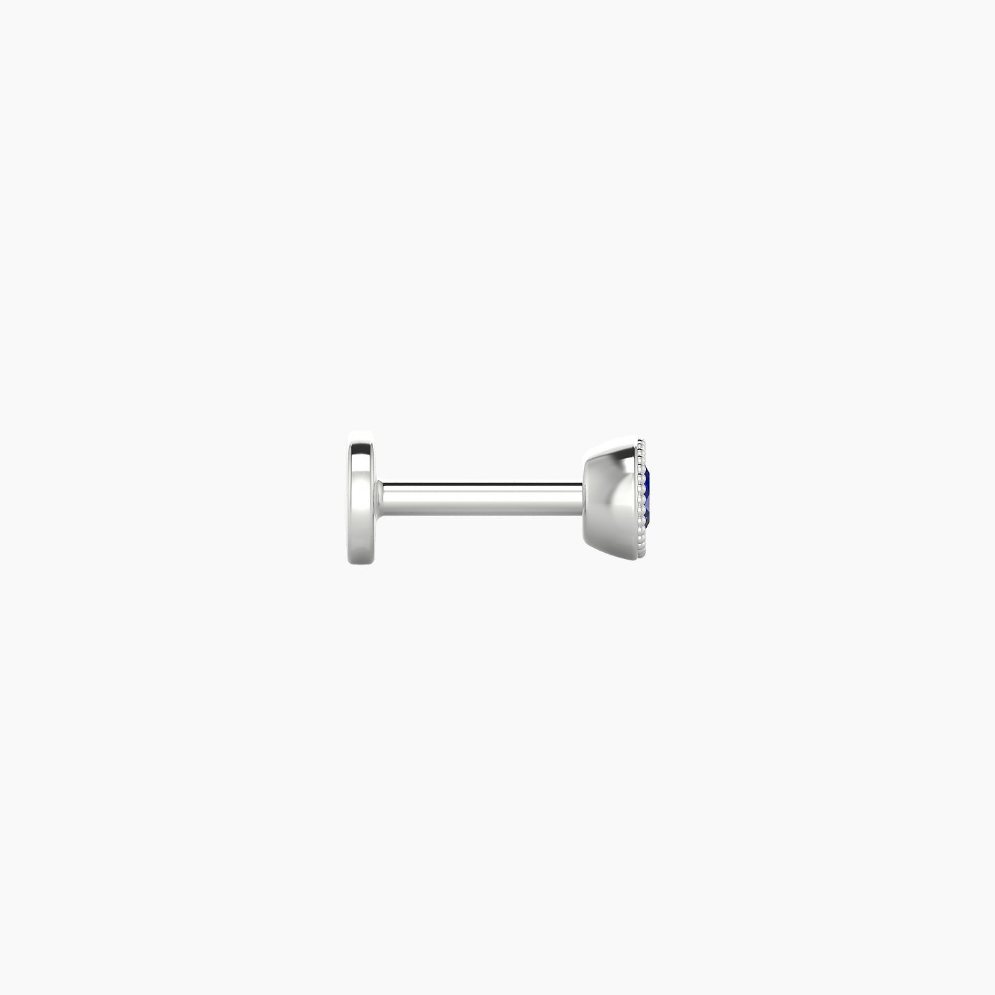 Aya | 18k White Gold 5 mm 3.5 mm Round Sapphire Nostril Piercing