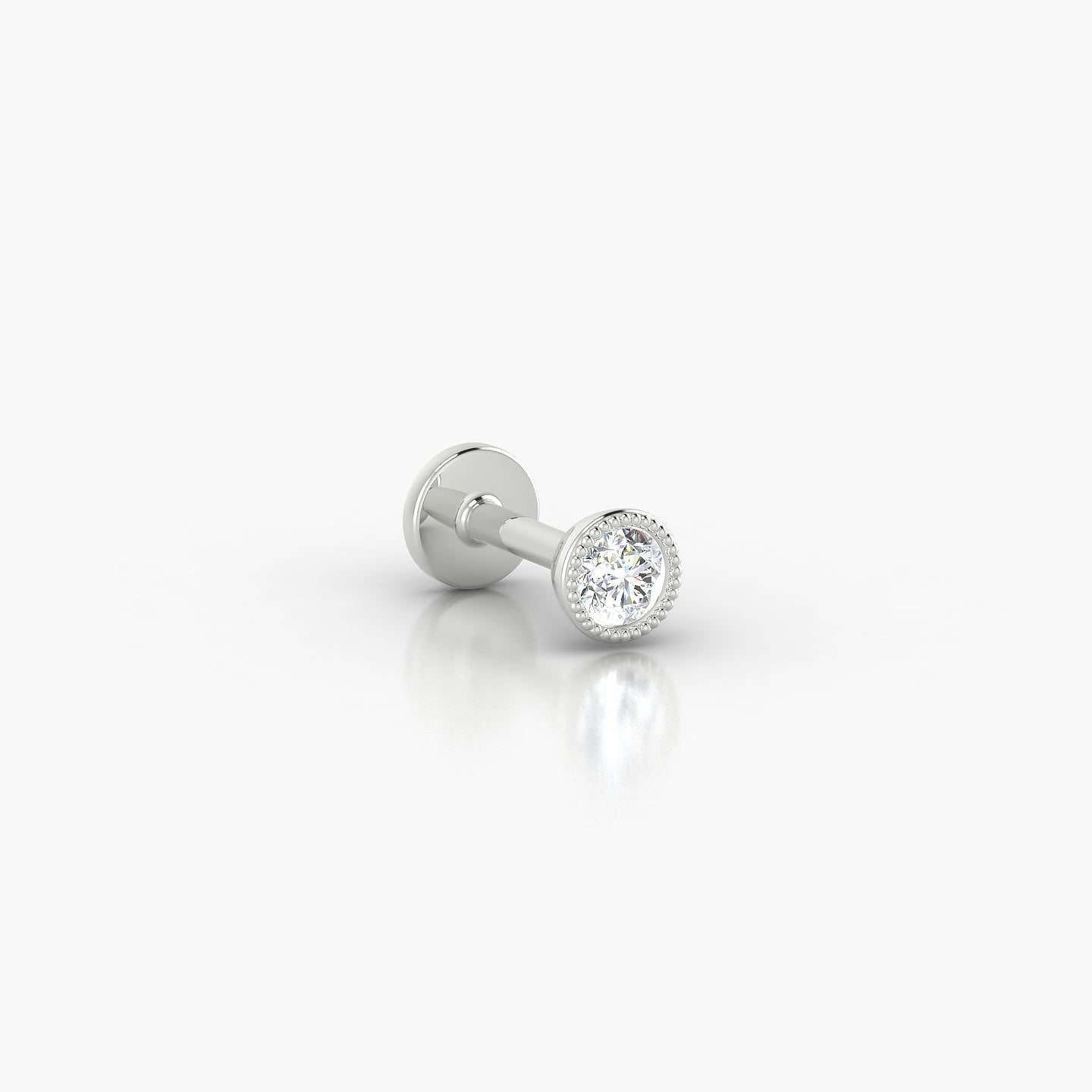 Aya | 18k White Gold 3.5 mm 5 mm Round Diamond Piercing